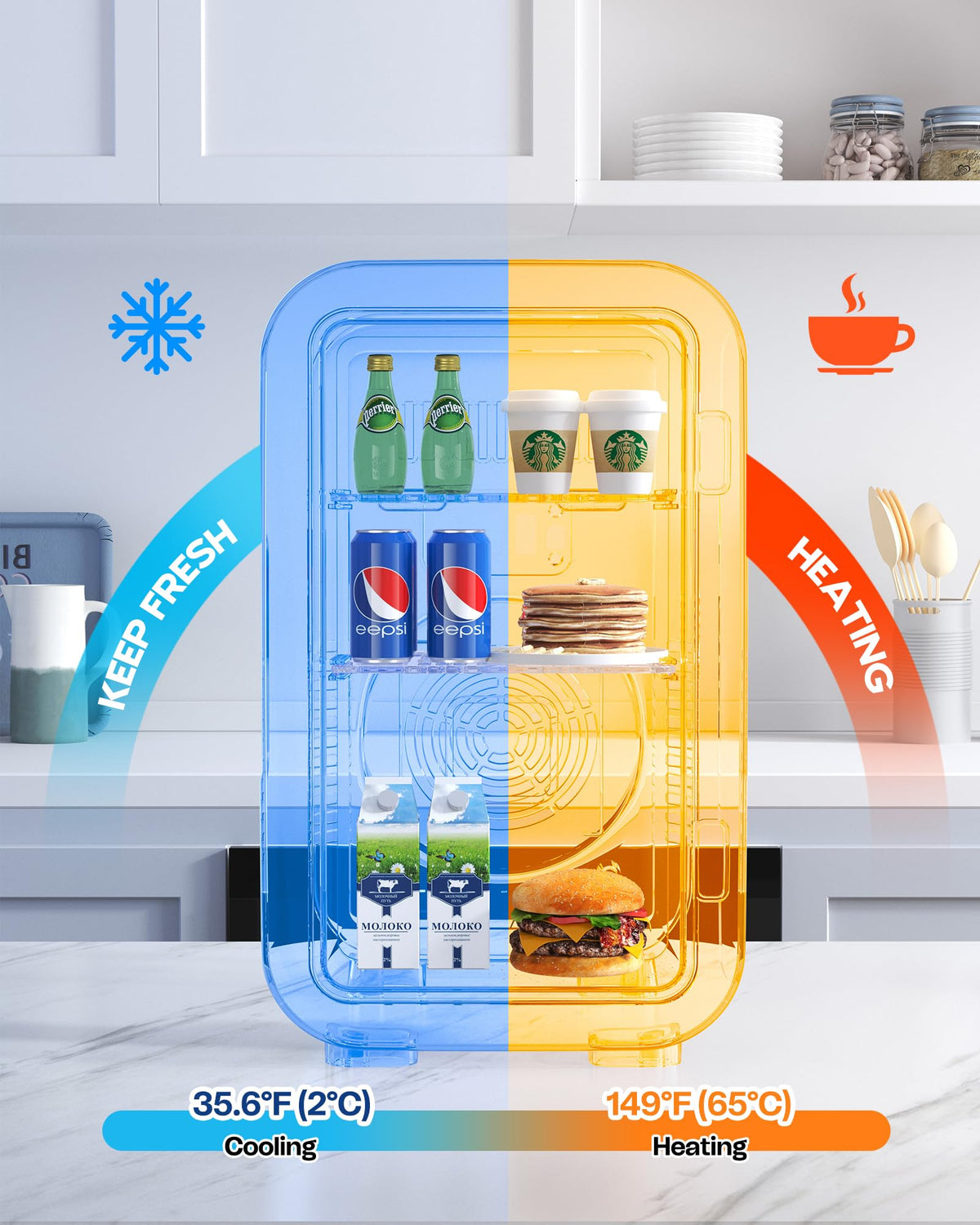 Mini Fridge 6 Liter 8 Can Small Fridge for Bedroom Car - BEICHEN Official Imagery - 8