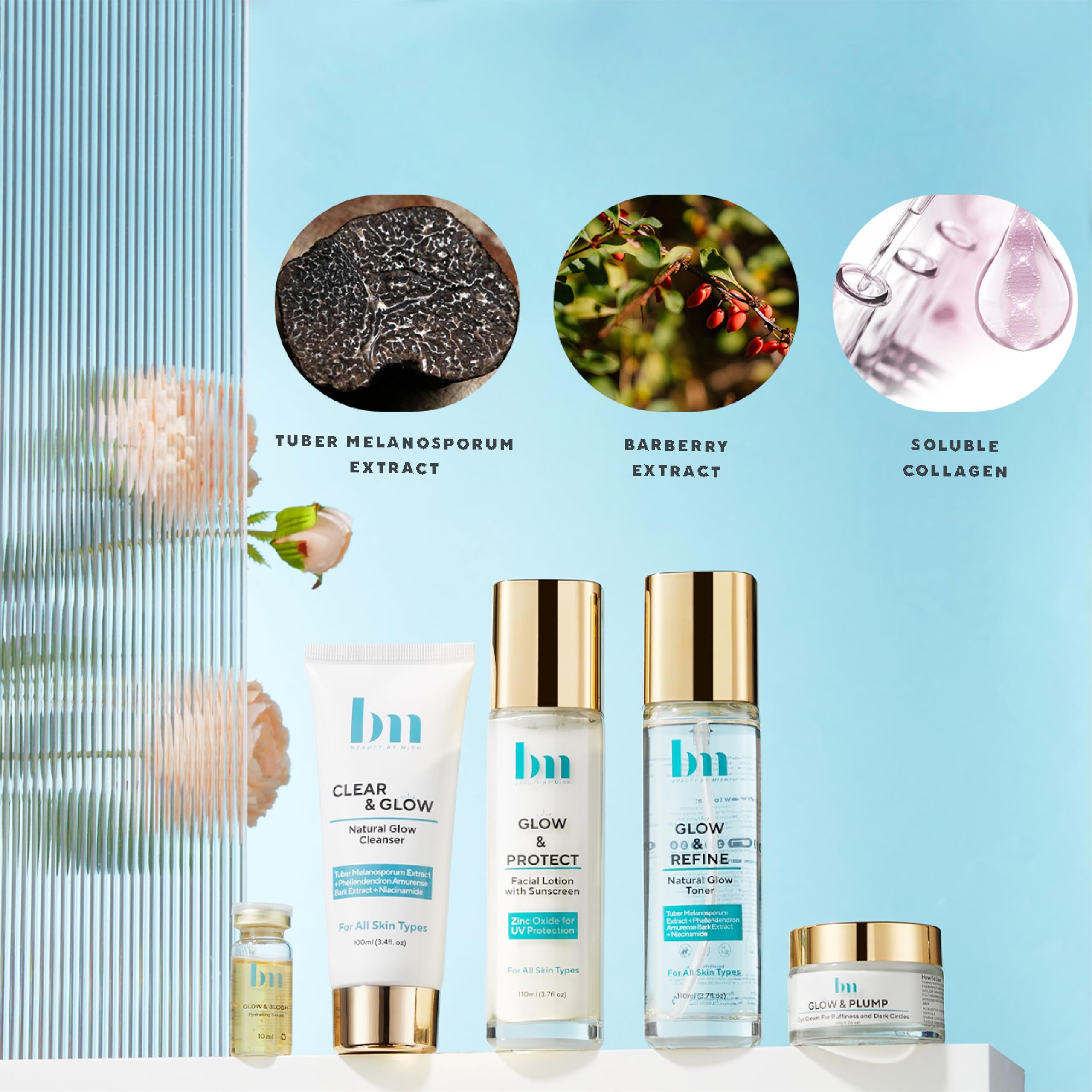 Natural Hydrating Glow Kit Skin Care Set for Men and Women: - Beauty By Mish