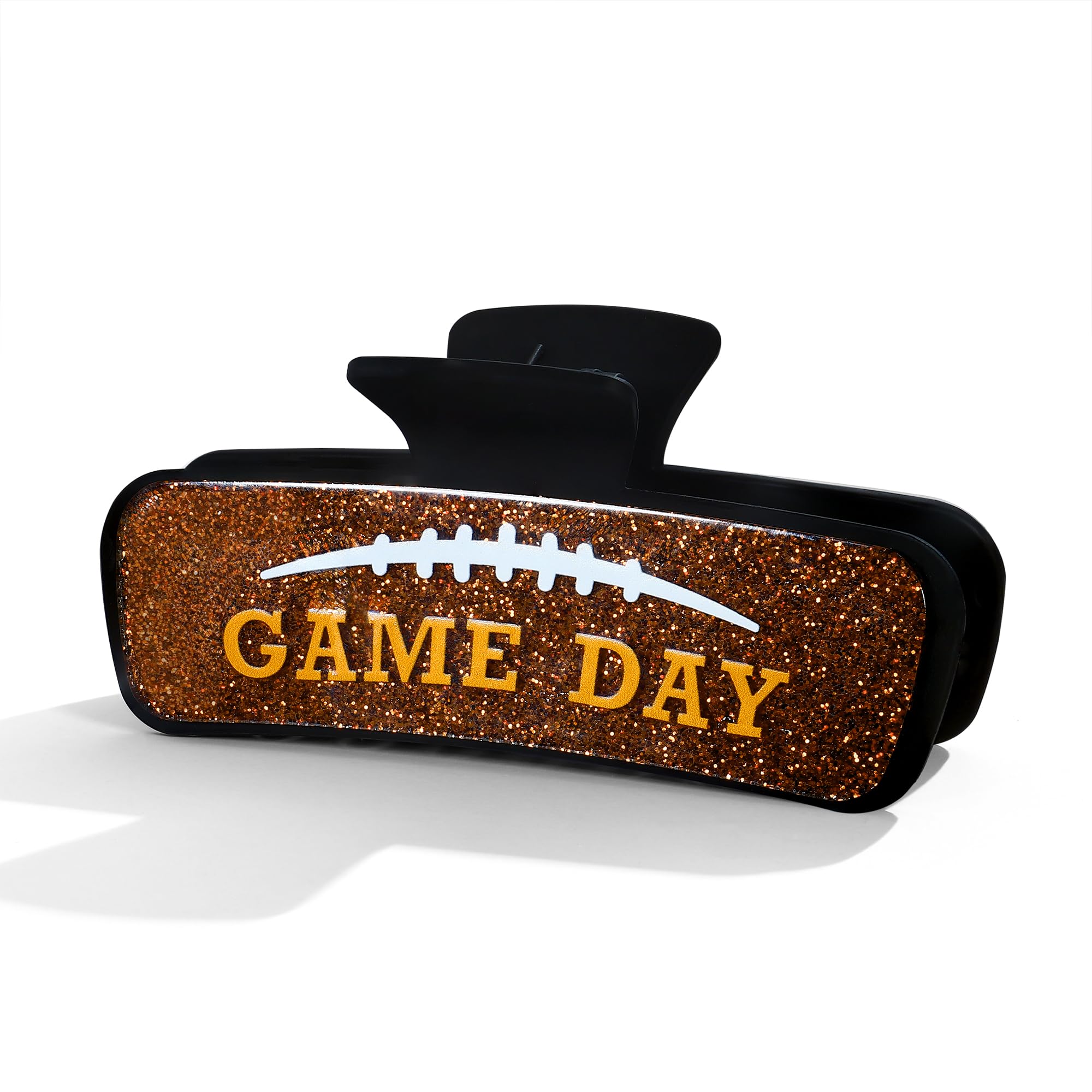 Game Day Hair Clip For Women Brown Glitter Hair Claw for Sports - Product Imagery