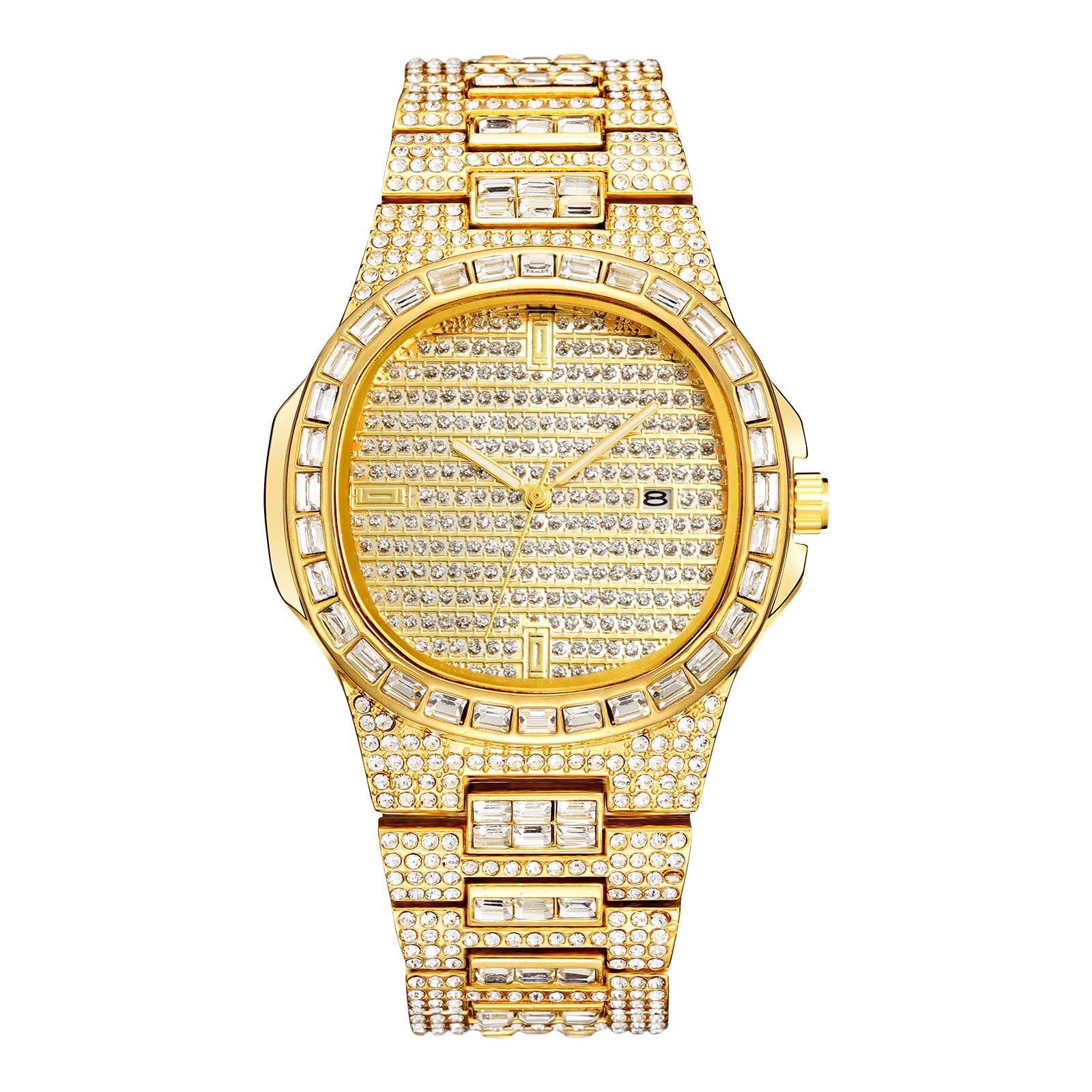 Top Brand Luxury Hip Hop Iced Out Watch Men Women Diamond Watch - Product Imagery