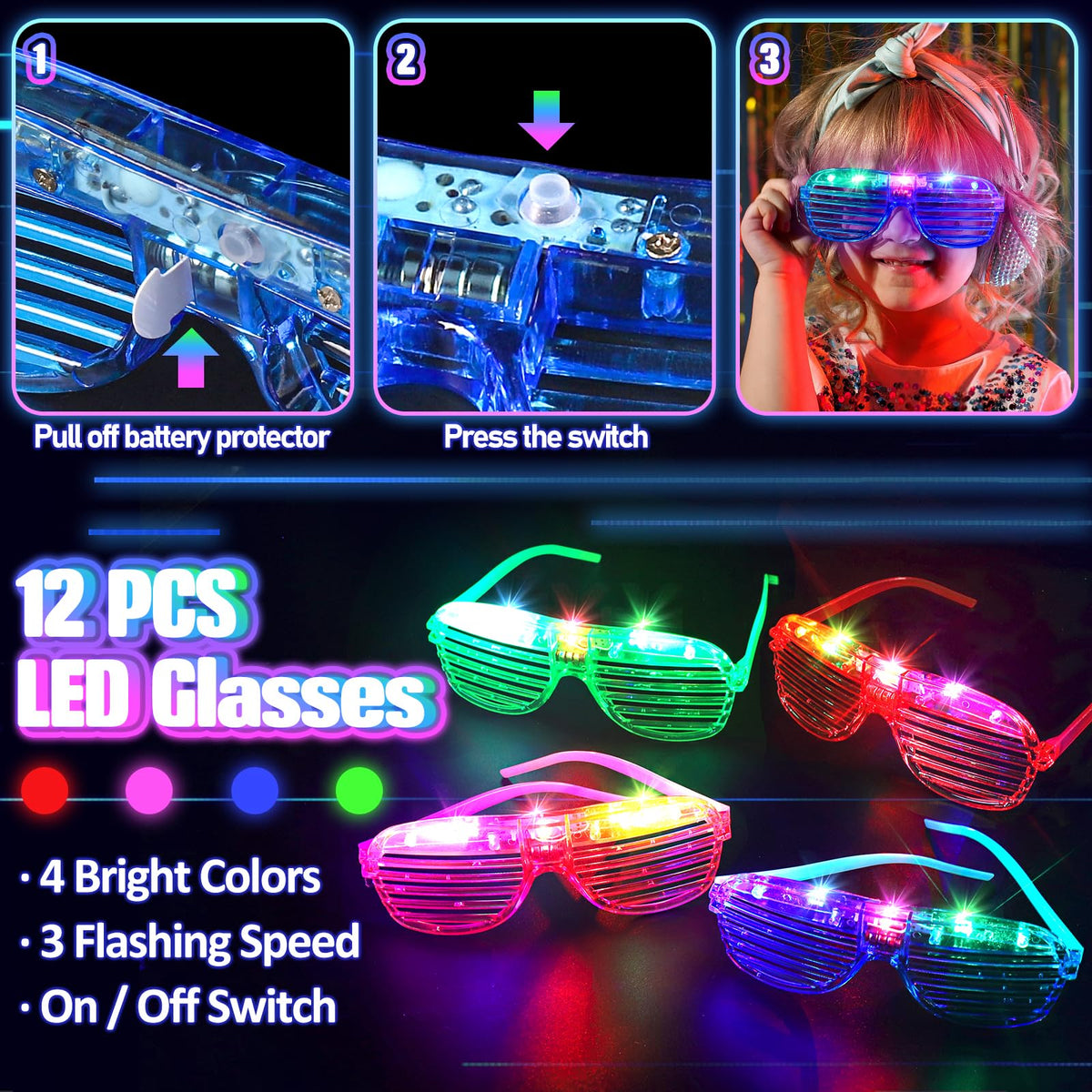 TSDATOWR 150Pcs Glow in the Dark Party Supplies for Kids and - TSDATOWR Official Imagery - 5