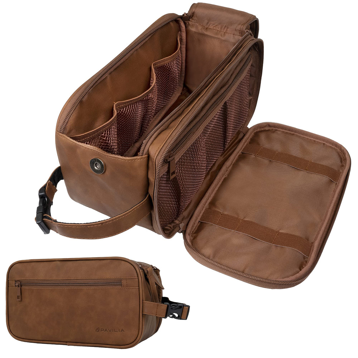 PAVILIA Toiletry Bag for Men Travel Essentials Shaving Dopp - PAVILIA Official Imagery - 1