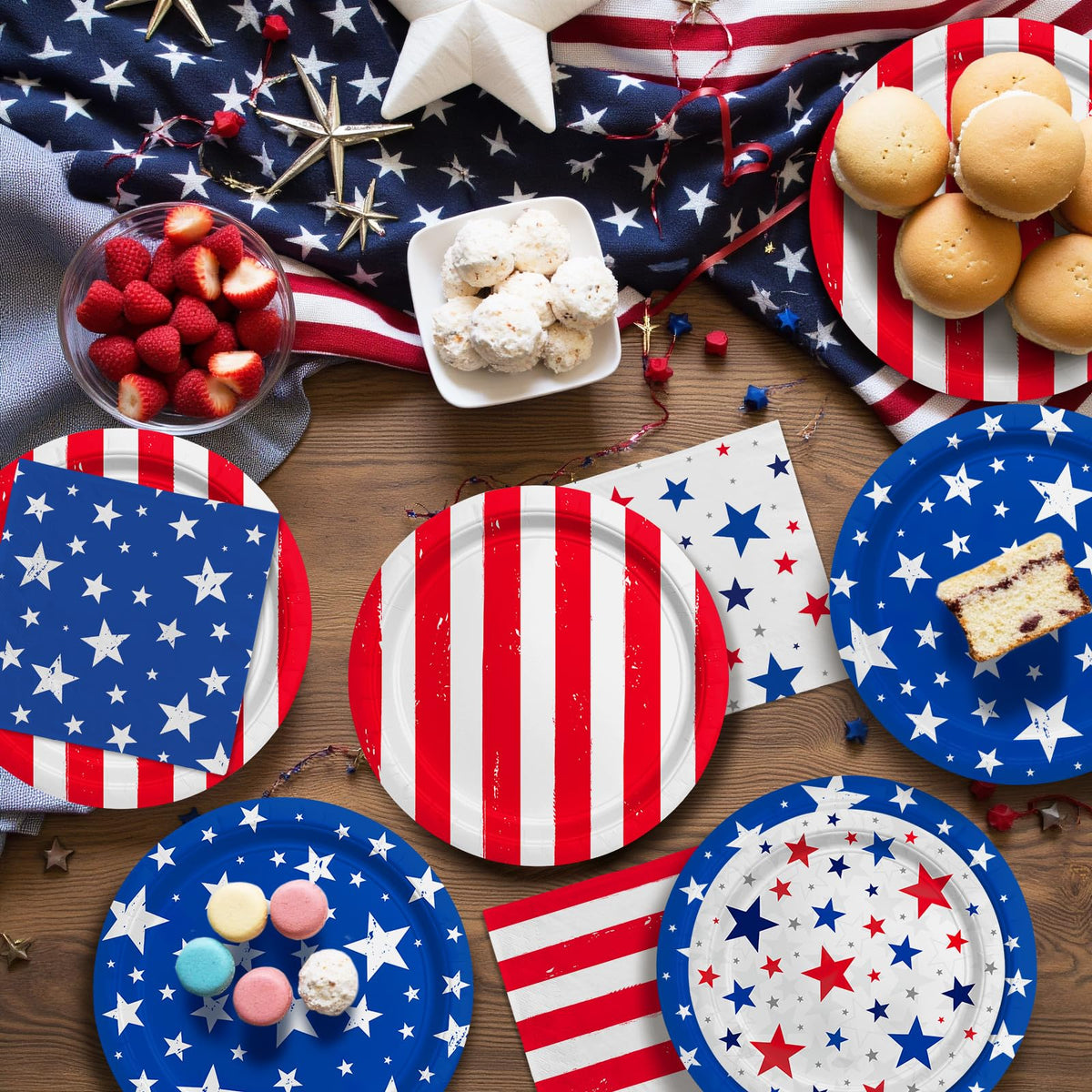 4th of July Party Supplies Set Patriotic Theme Kit for - Gatherfun Official Imagery - 6
