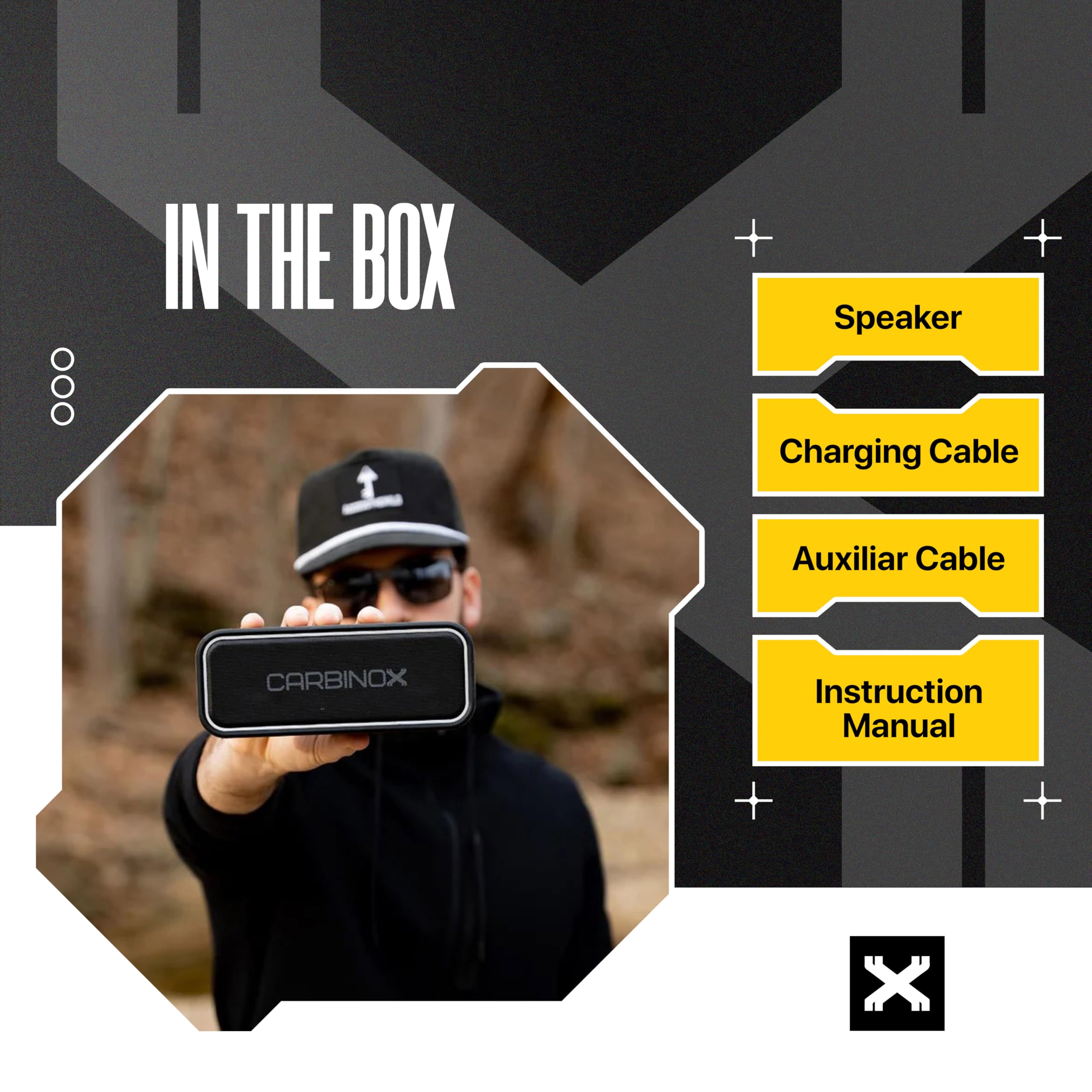 CARBINOX Portable Bluetooth Speaker with IPX7 Waterproof, Type-C by CARBINOX - Angle View 5