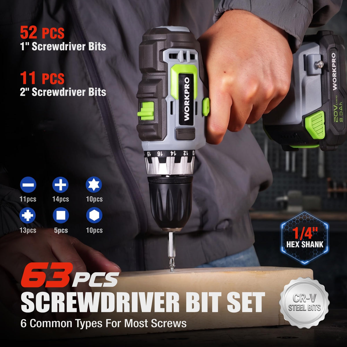 WORKPRO Drill Bit Set 455Pcs Drill Bits and Screwdriver Bit - WORKPRO Official Imagery - 5
