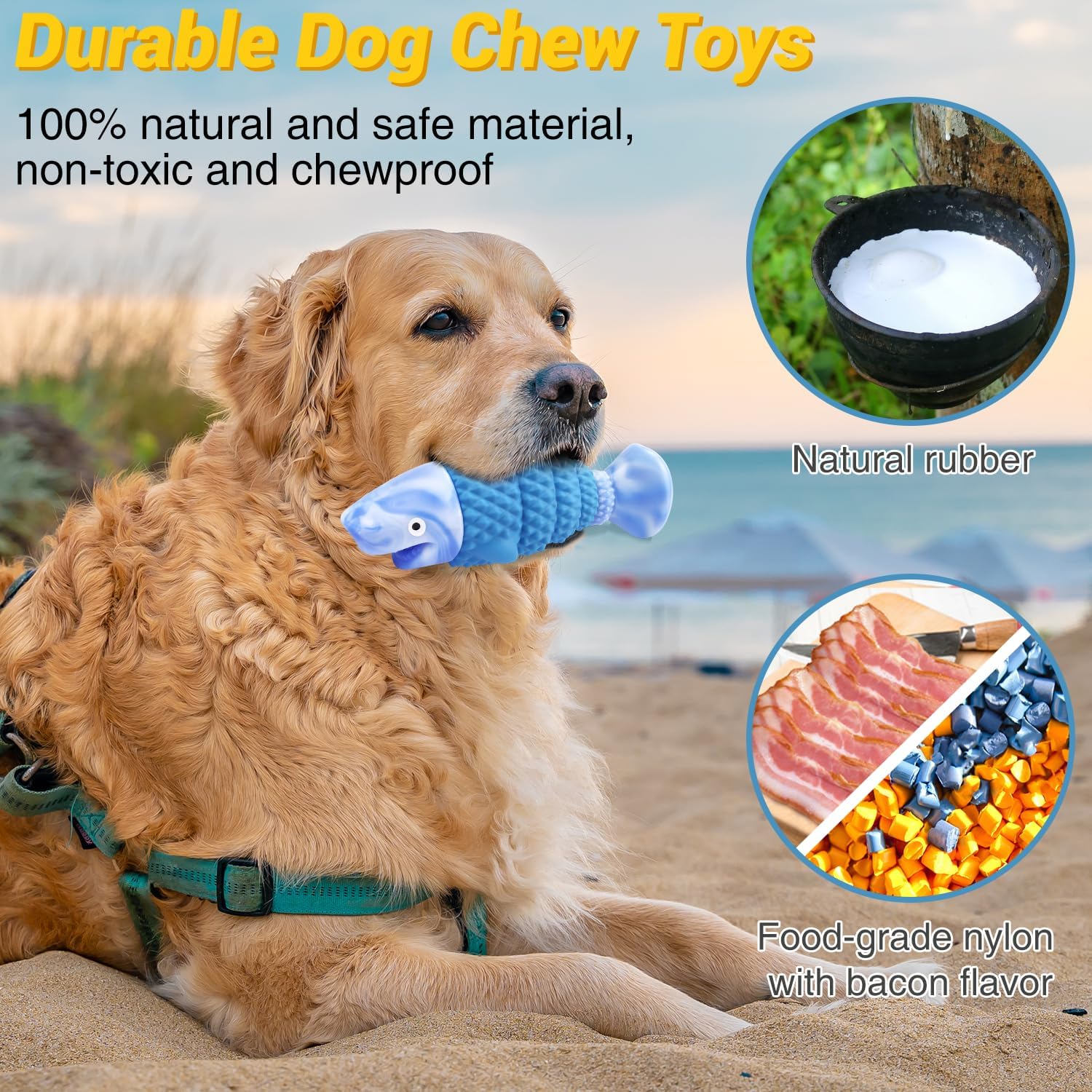 WinTour Tough Dog Toy for aggressive chewers, indestructible rubber chew toy designed for durable play and strong jaws.