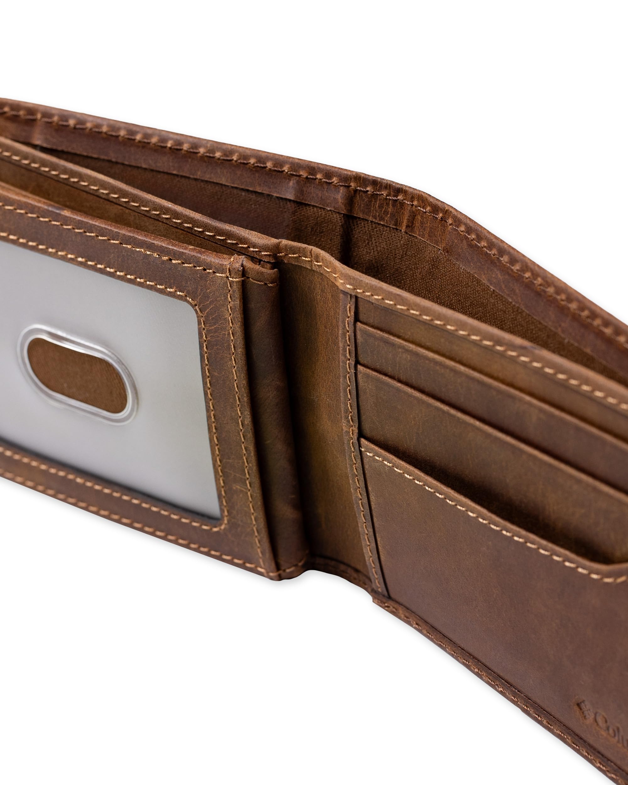 Columbia Men's RFID Slim Bifold Wallet – Tan Burnished