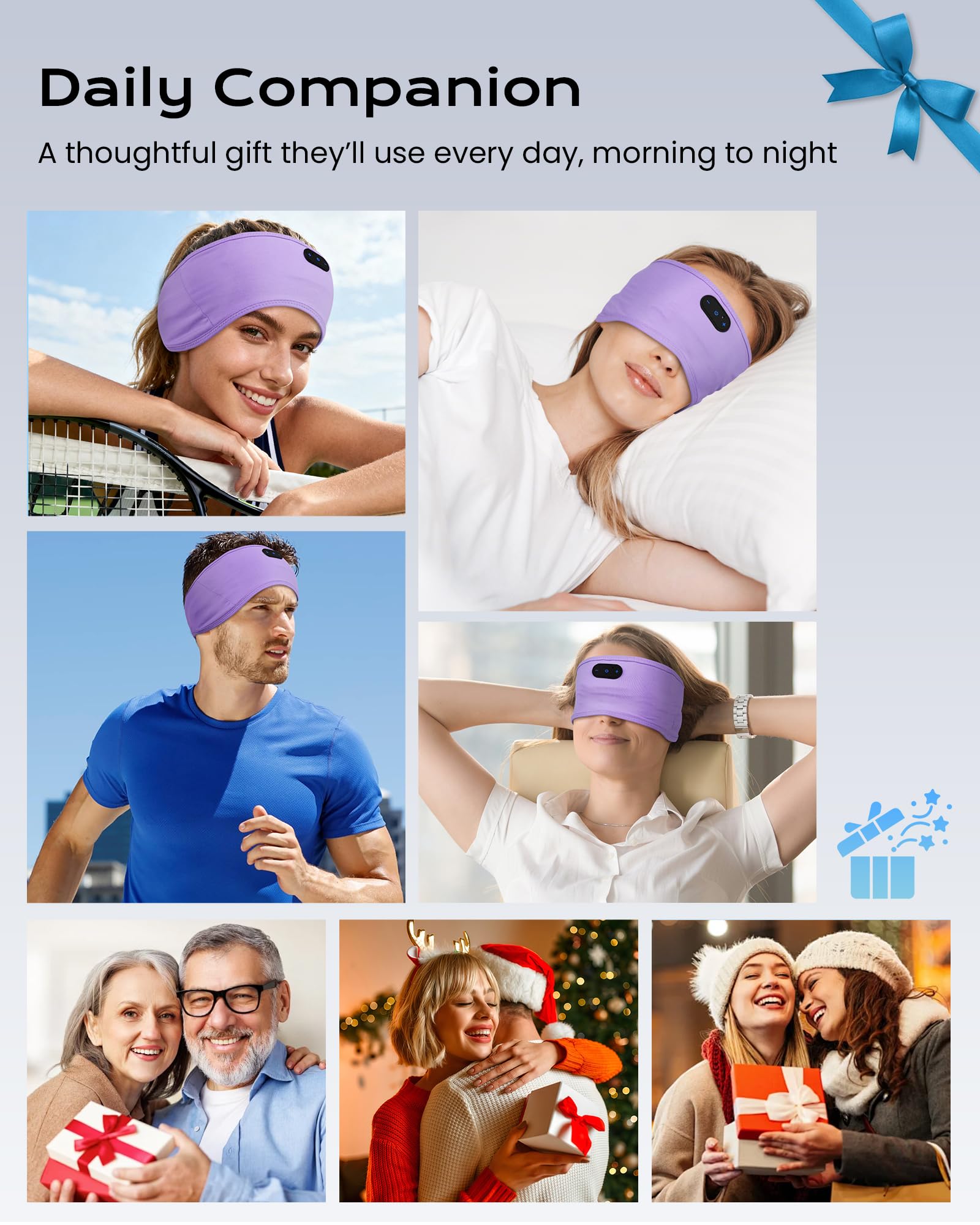MUSICOZY Sleep Headphones Bamboo Bluetooth Headband for Side Slee - MUSICOZY Official Product View 7