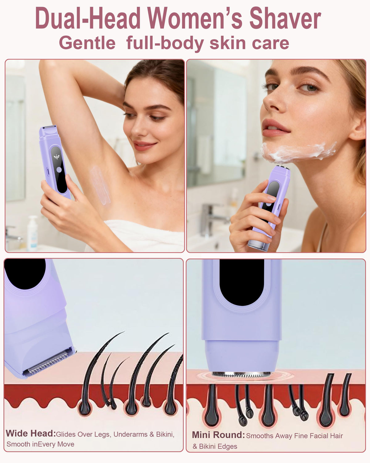 Bikini Trimmer for Women Electric Waterproof Intimate Shaver - Kaaeiccr Official Imagery - 4