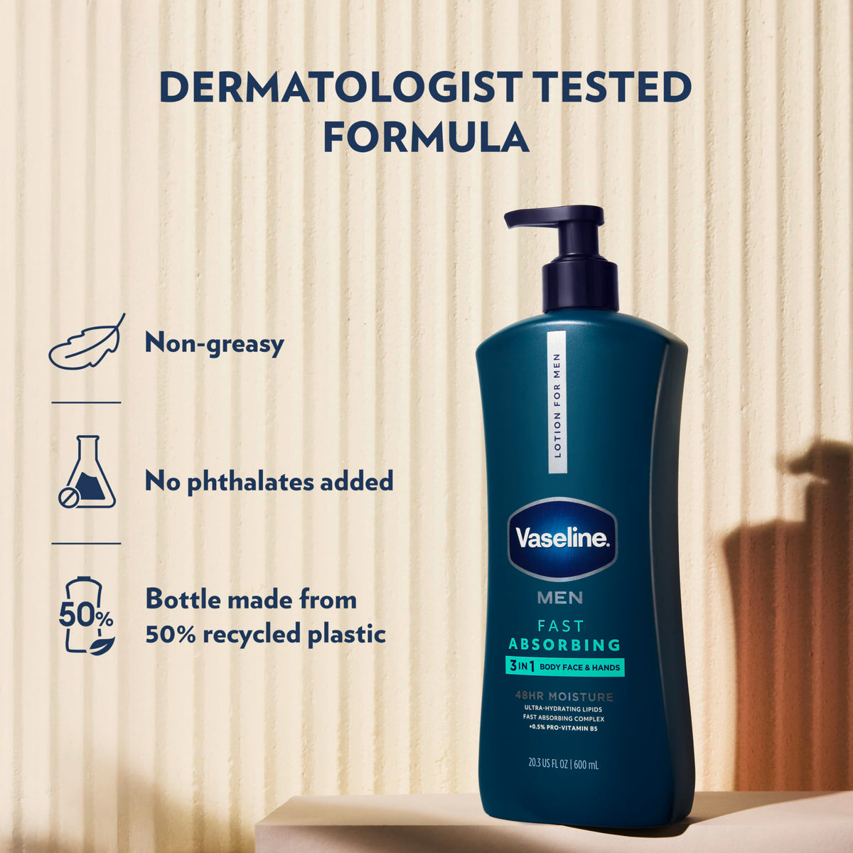 Vaseline Men Fast Absorbing 3in1 Hand Body Face Lotion 20 - Vaseline Official Imagery - 6