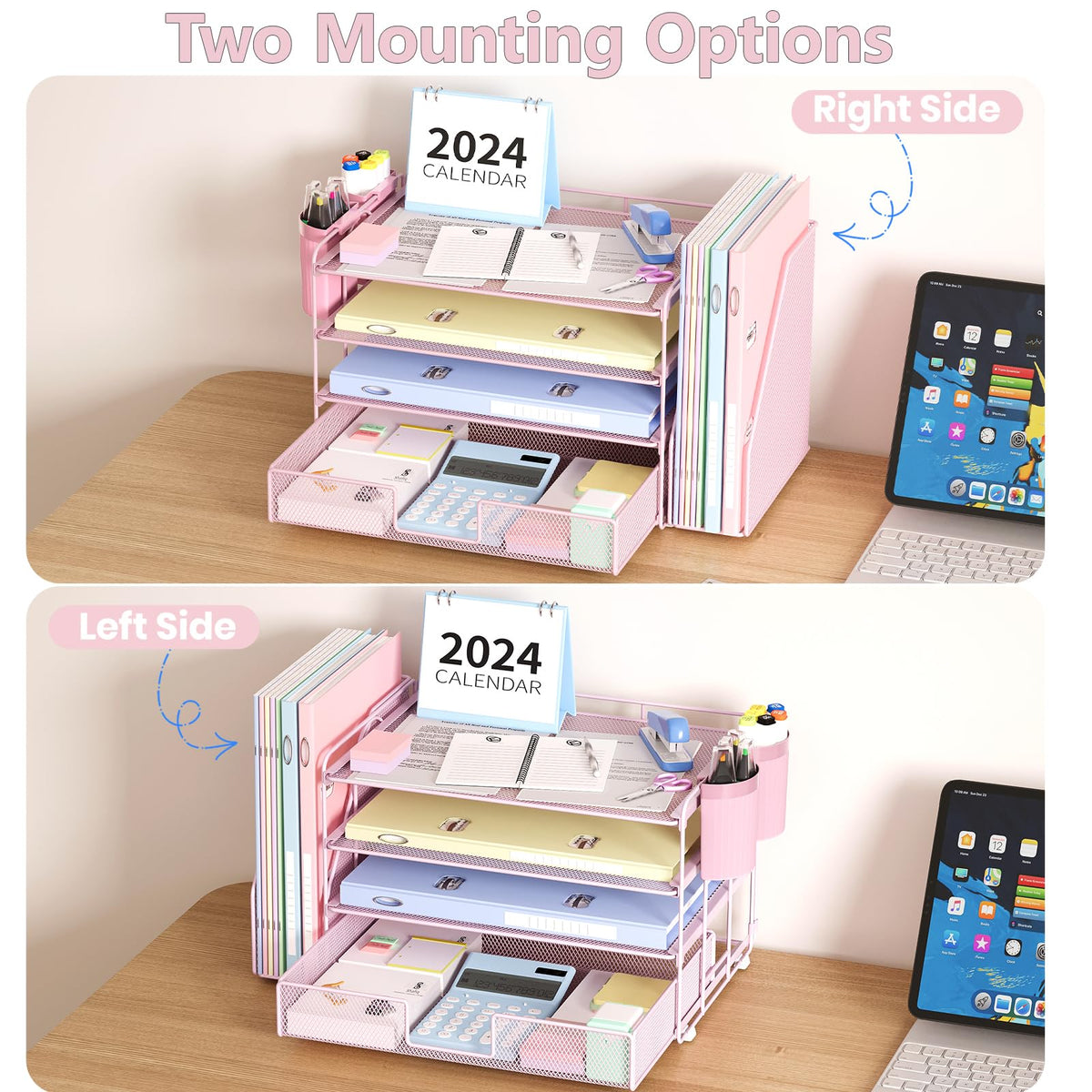 Desk Organizer 4 Tier Desktop File Organizer with Drawer and - OPNICE Official Imagery - 8