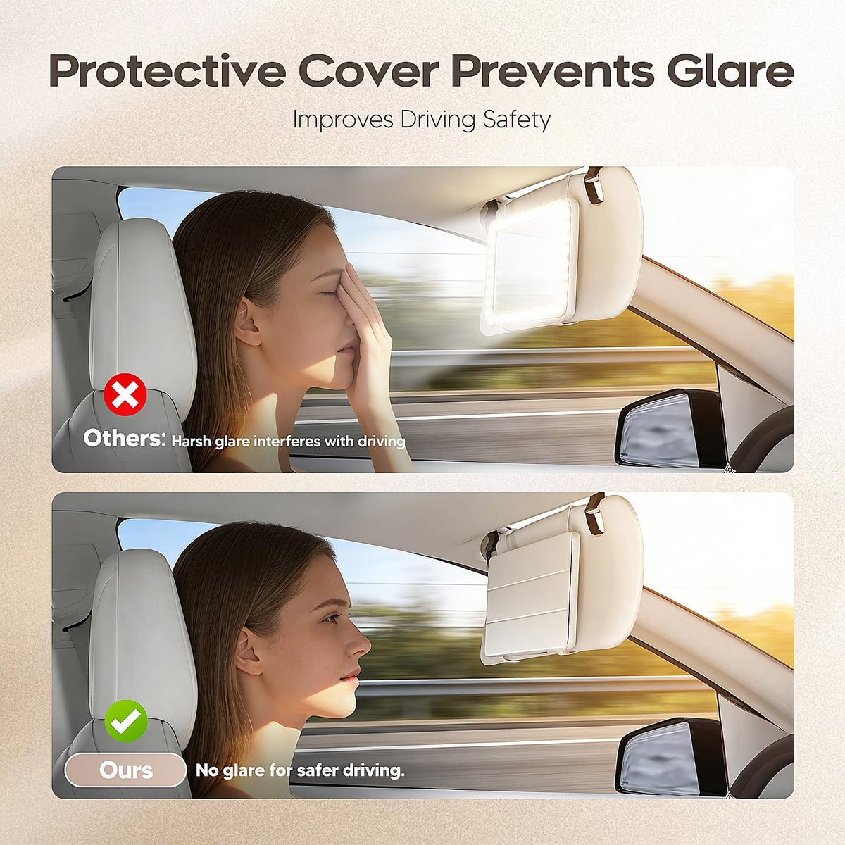 Upgraded Car Sun Visor Mirror Vanity as Gifts for Women Girl - Epltion Official Imagery - 5
