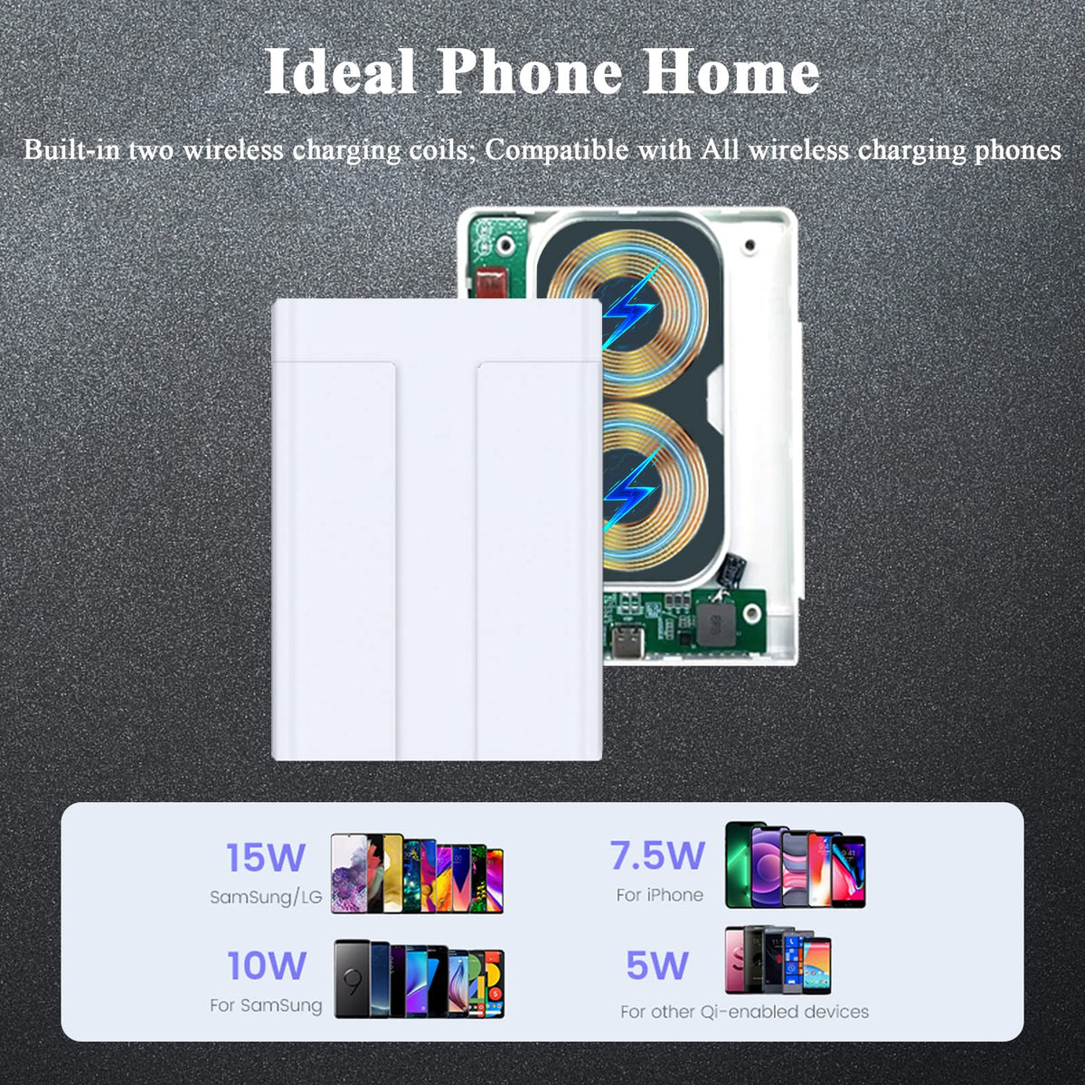 P2 Wireless Charger Wall Mounted Wireless Phone Charger for - LANBON Official Imagery - 5