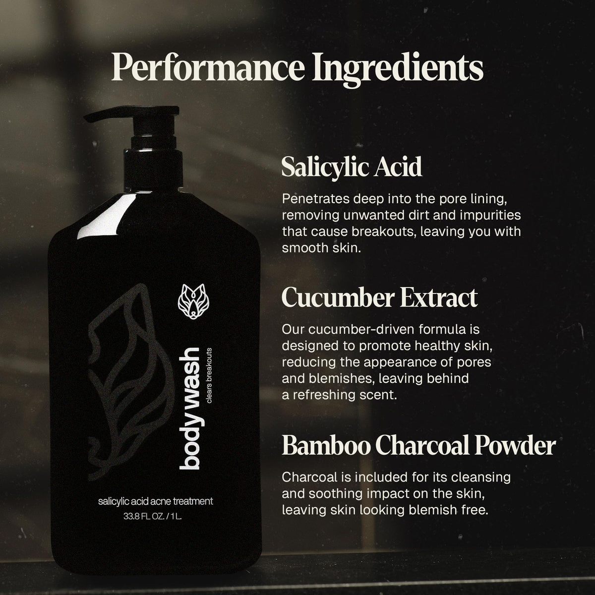 Black Wolf Salicylic Acid Body Wash for Men - Black Wolf Official Imagery - 5