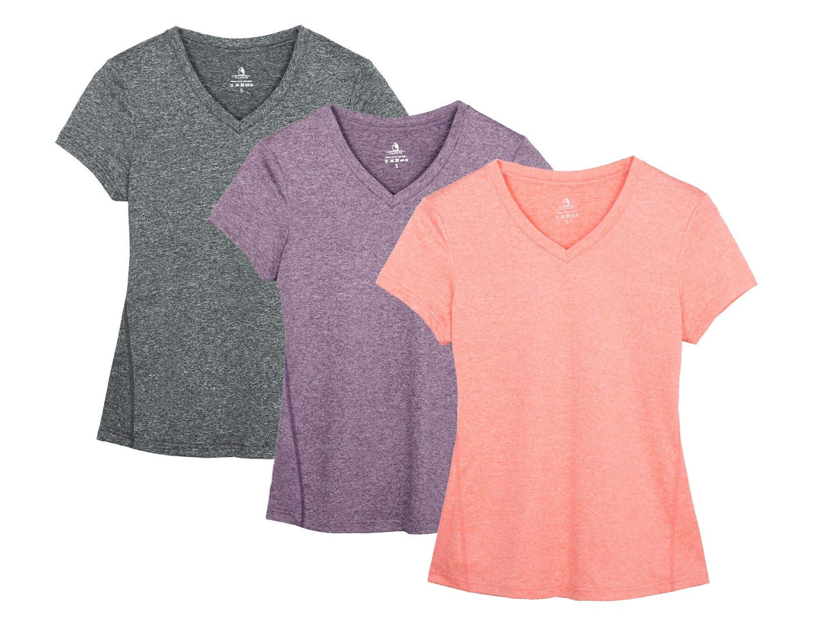 icyzone Workout Shirts Yoga Tops Activewear V Neck T Shirts - icyzone Official Imagery - 2