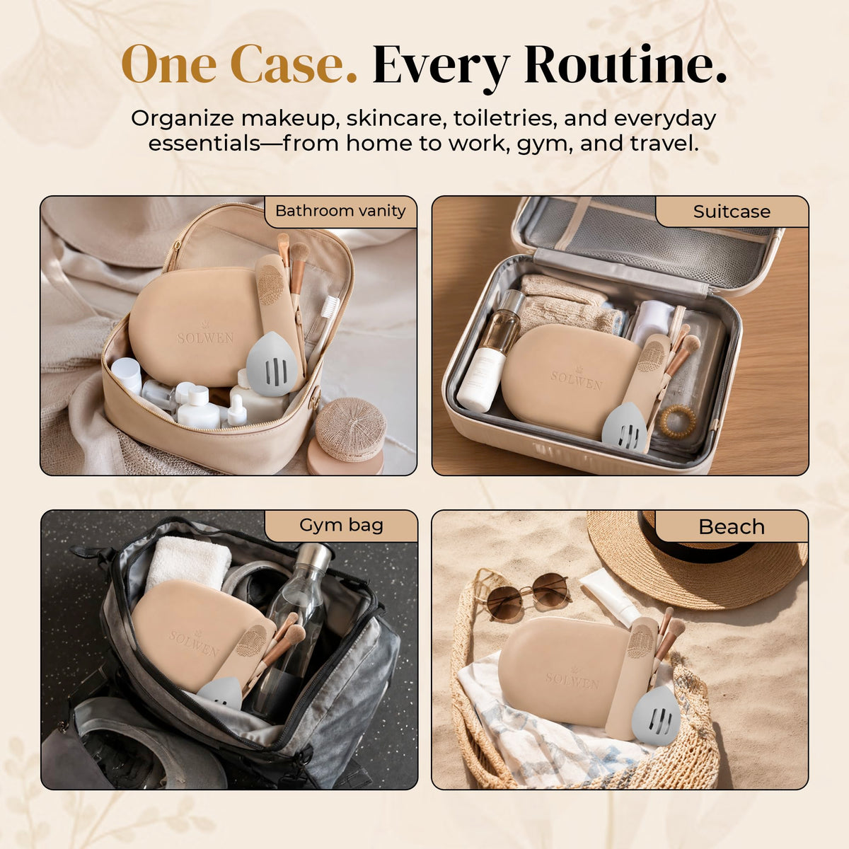 Silicone Makeup Bag Set - SOLWEN Official Imagery - 8