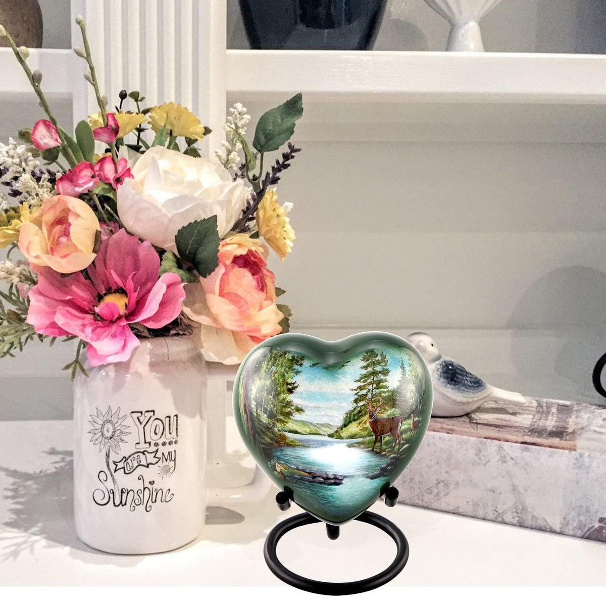 Deer Heart Keepsake Urn for Ashes Hunting Urn Mini Buck Urn - Immortal-Memories Official Imagery - 8