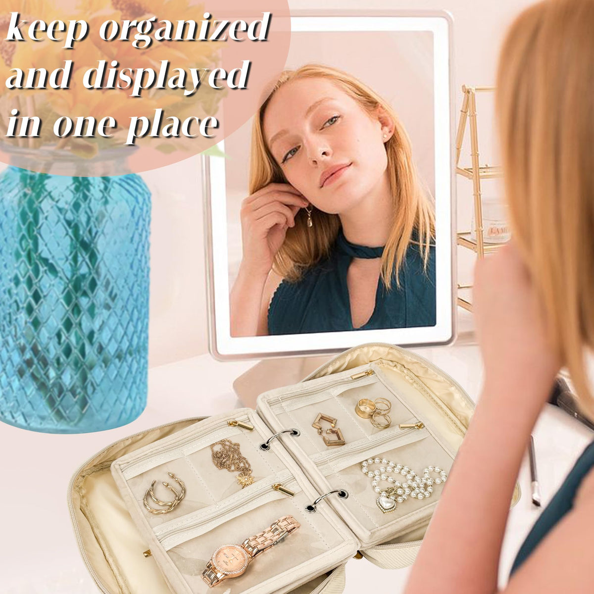 Travel Jewelry Organizer Case Jewelry Bags Jewelry Storage - LingLingo Official Imagery - 3