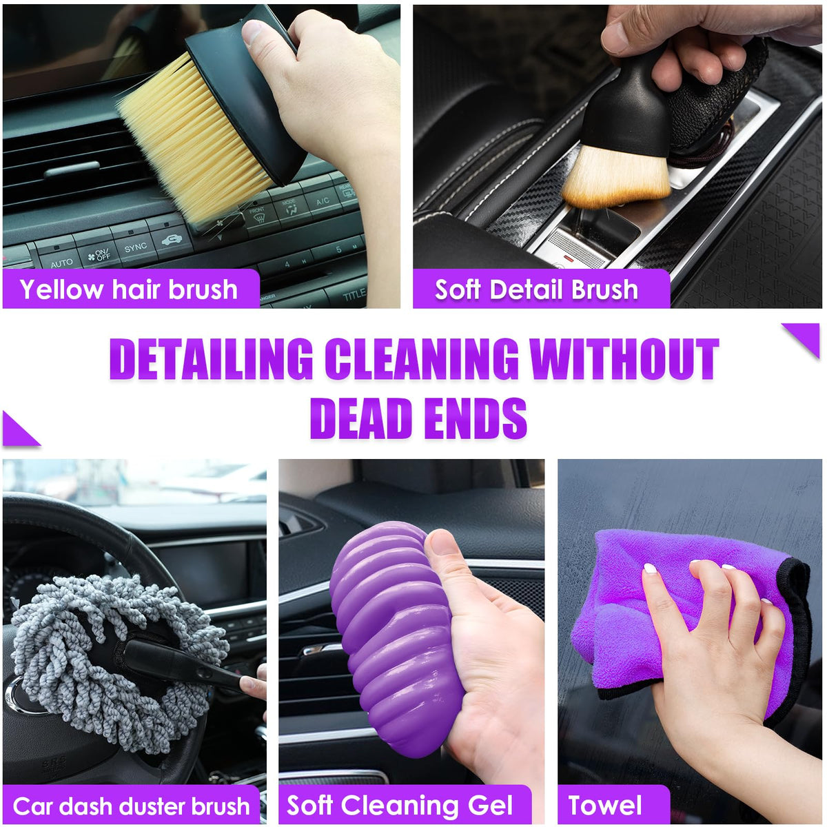 20PCS Car Cleaning Kit Car Interior Detailing Kit with - Viewsun Official Imagery - 5