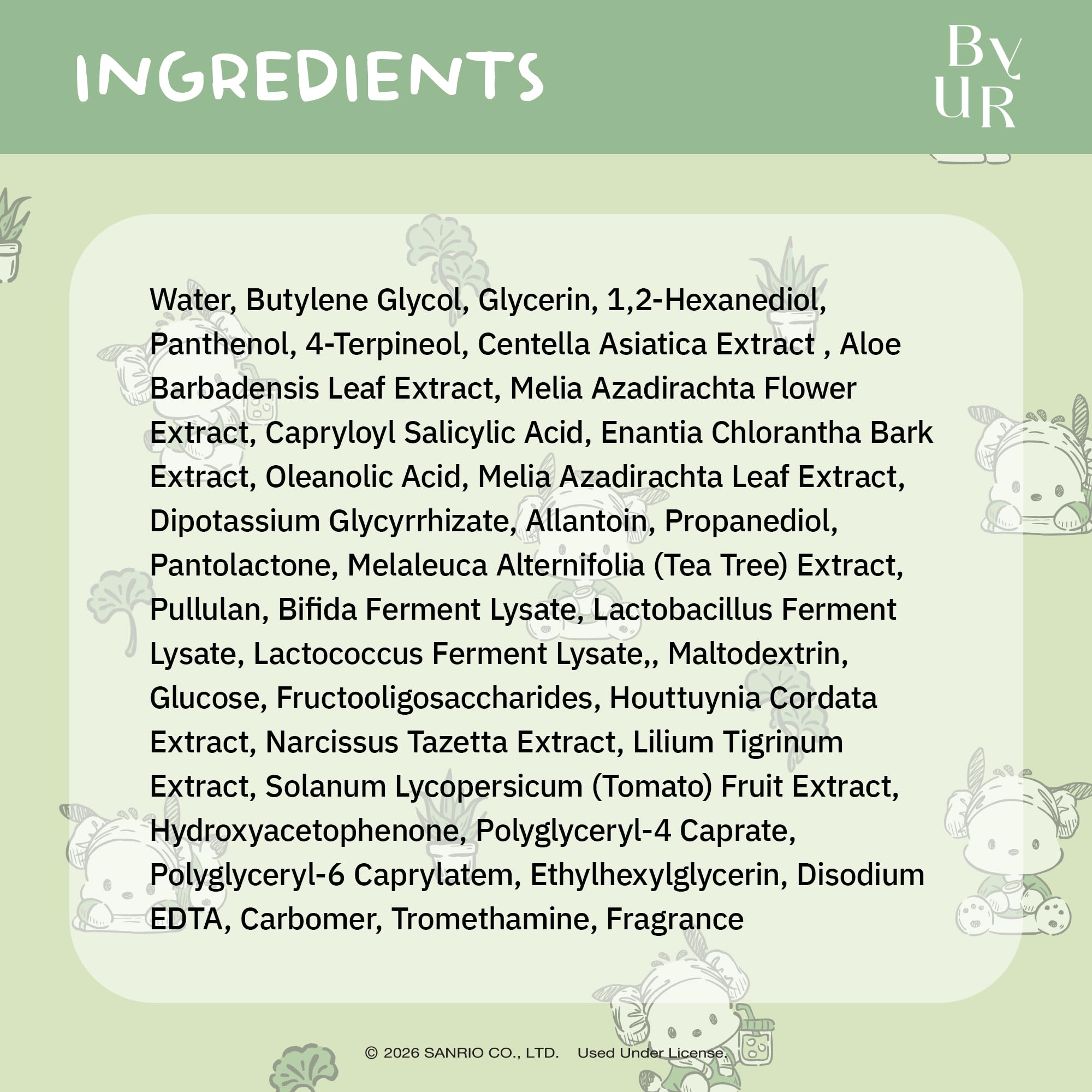 ByUR Green Wonder Sanrio Character Daily Aqua Serum Mask (30 - ByUR