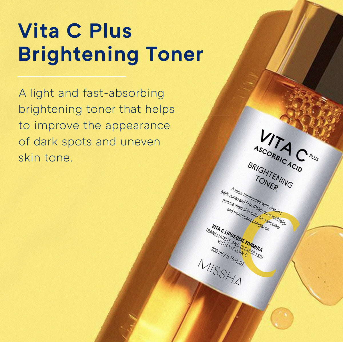 MISSHA Vita C Plus Brightening Toner Korean Skin Care 6 76 - MISSHA Official Imagery - 3
