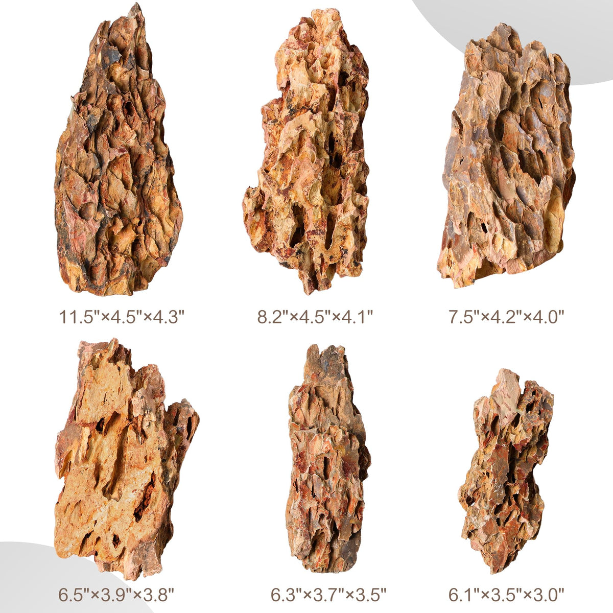 6 1 8 1 Inches Natural Dragon Stone 6 PCS Large Aquarium - FISCAPE Official Imagery - 4