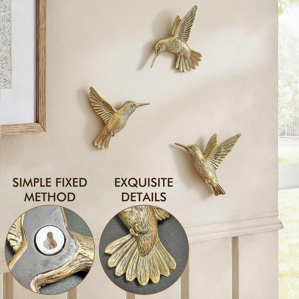 GUSFREUD 3D Hummingbird Wall Decor Set - GUSFREUD Official Imagery - 5