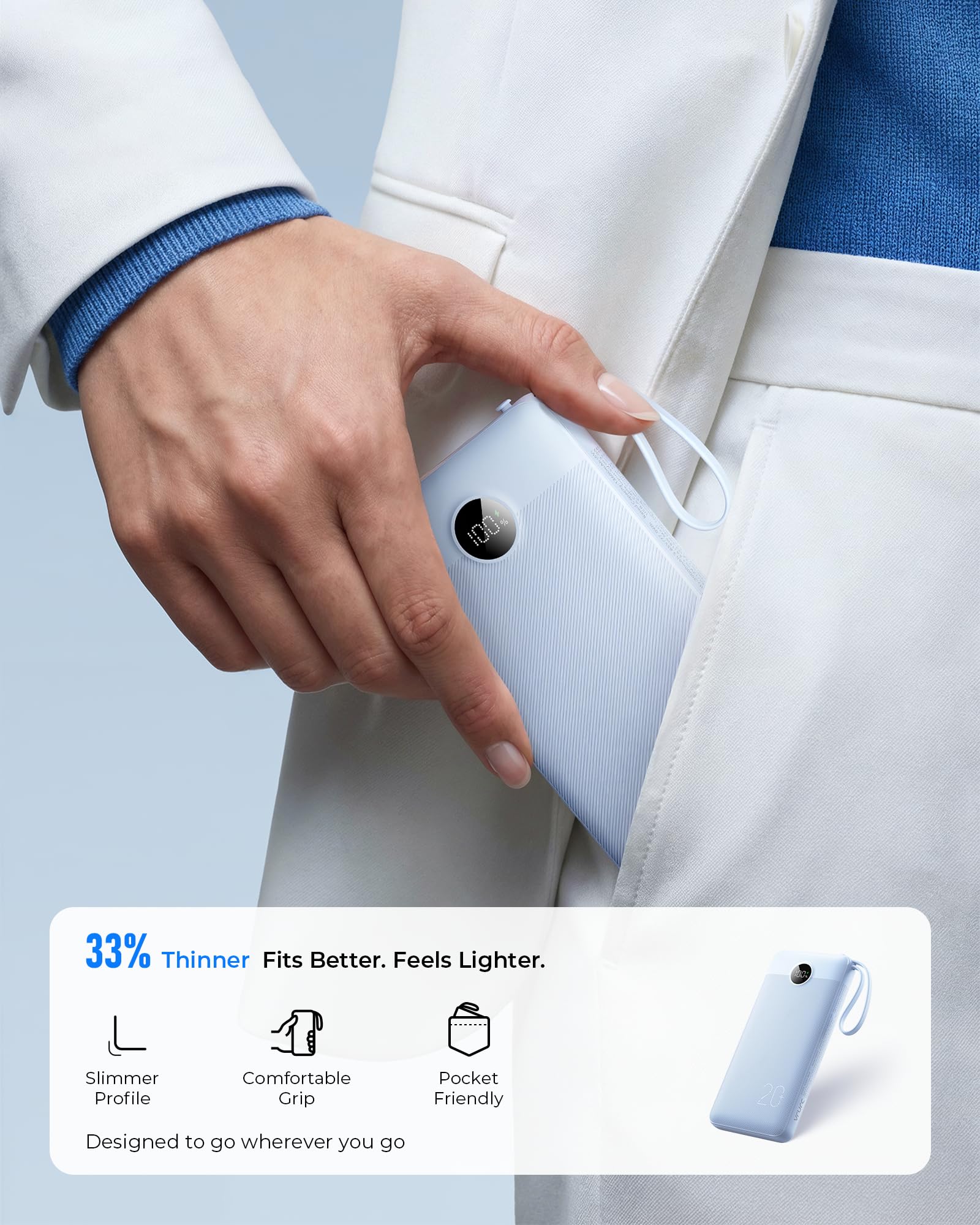 VRURC Portable Charger 4 Built in Cable 20000mAh Power Bank - VRURC Official Imagery - 6