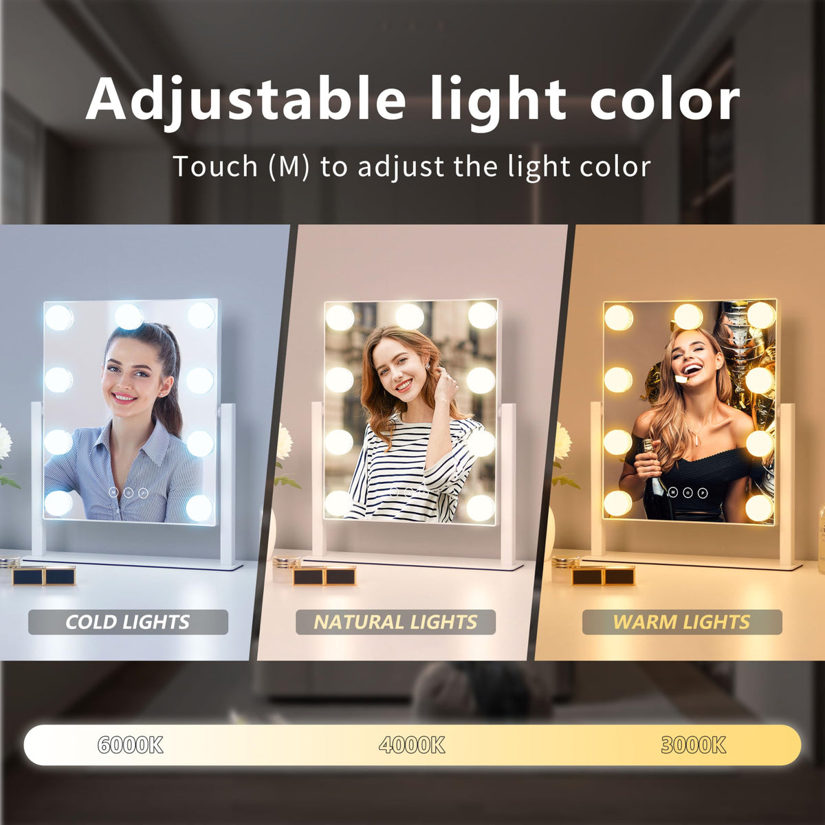 Acoolda Vanity Mirror with Lights Hollywood Vanity Makeup - Acoolda Official Imagery - 4
