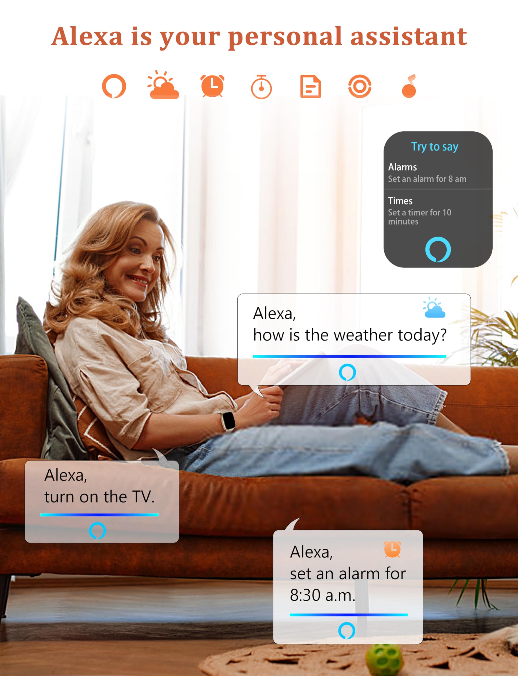 LODIMEKE Smart Watch, Alexa Built-in, Answer/Make Calls 44mm Smartwatc - View 2