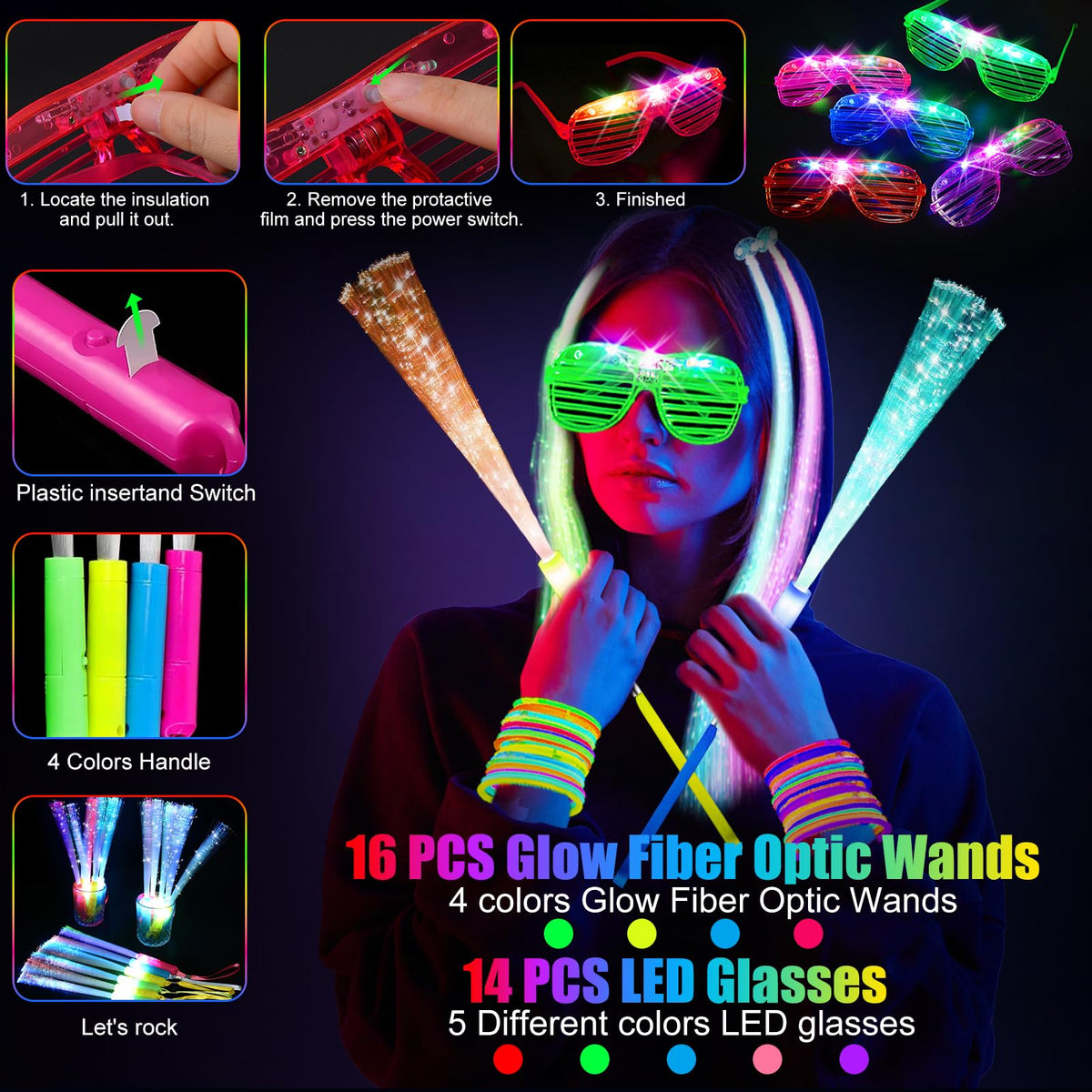 OLUPP 148 PCS Glow in the Dark Party Supplies Indoor Outdoor - OLUPP Official Imagery - 7