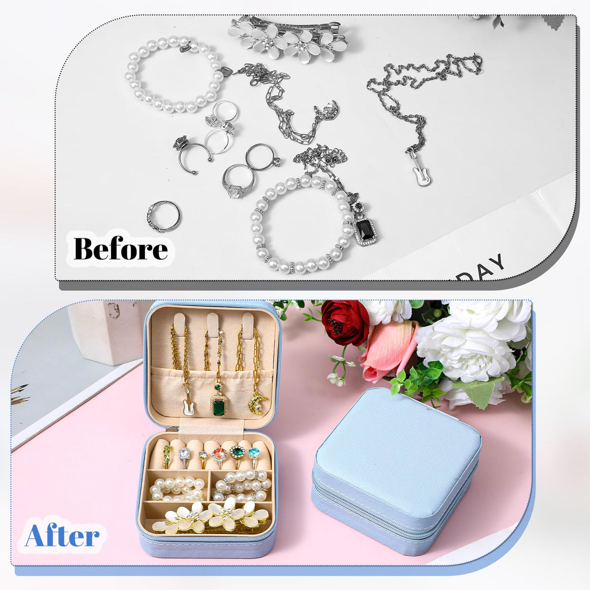 12 Pcs Mini Jewelry Box Travel Mini Blue Jewelry Box - moheaaei Official Imagery - 8