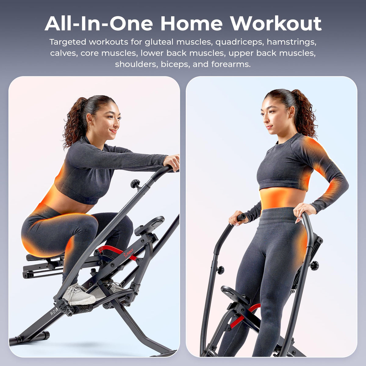 Sunny Health Fitness Row N Ride Squat Assist Trainer for - Sunny Health & Fitness Official Imagery - 3