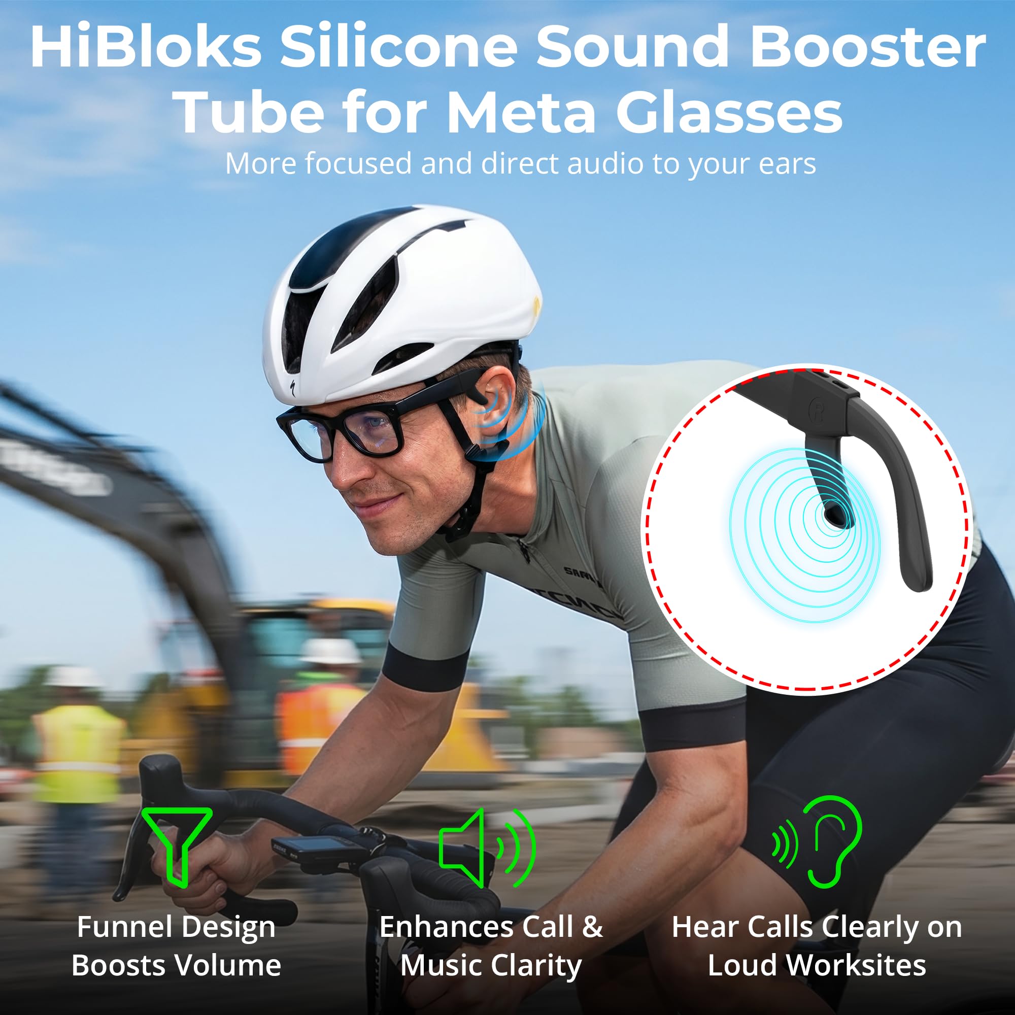 BonFook HiBloks Sound Booster Tube Voice Privacy Ear Tips for Ray by BonFook - Angle View 2