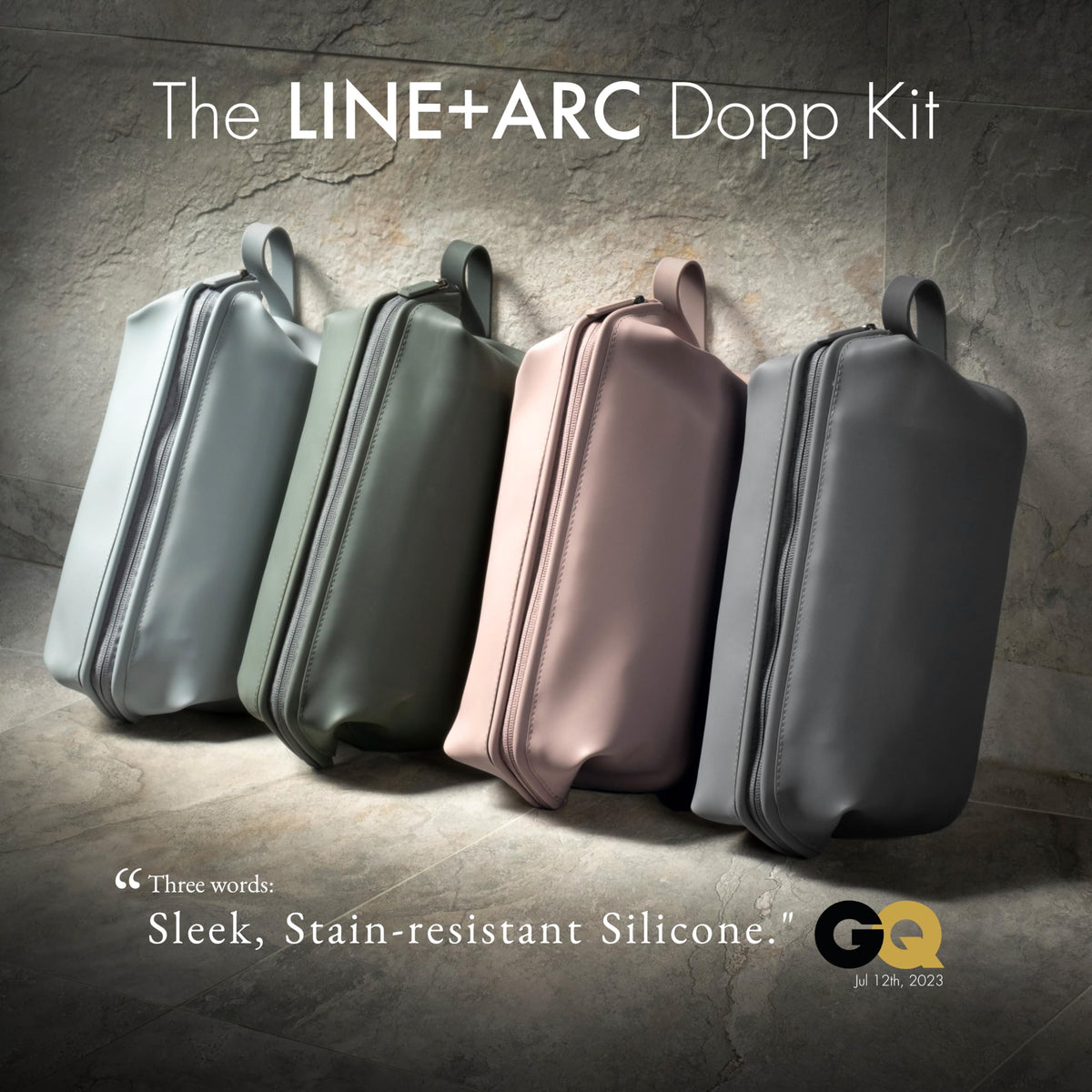 LINE ARC Easy to Clean Silicone Dopp Kit Toiletry Bag Arctic - LINE+ARC Official Imagery - 4
