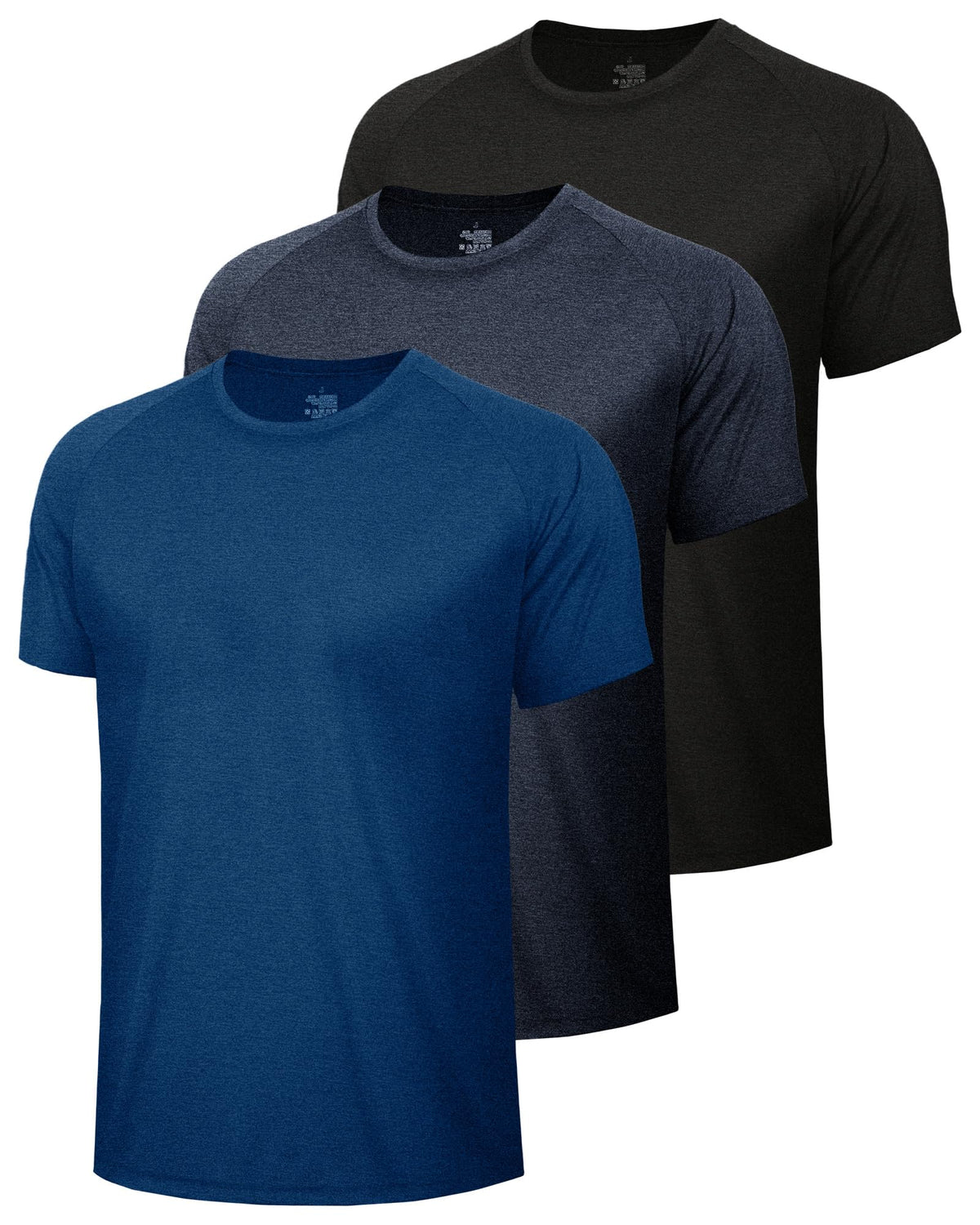 3 Pack Workout Mens Shirts Gym Quick Dry Moisture Wicking T - BOOJO Official Imagery - 8