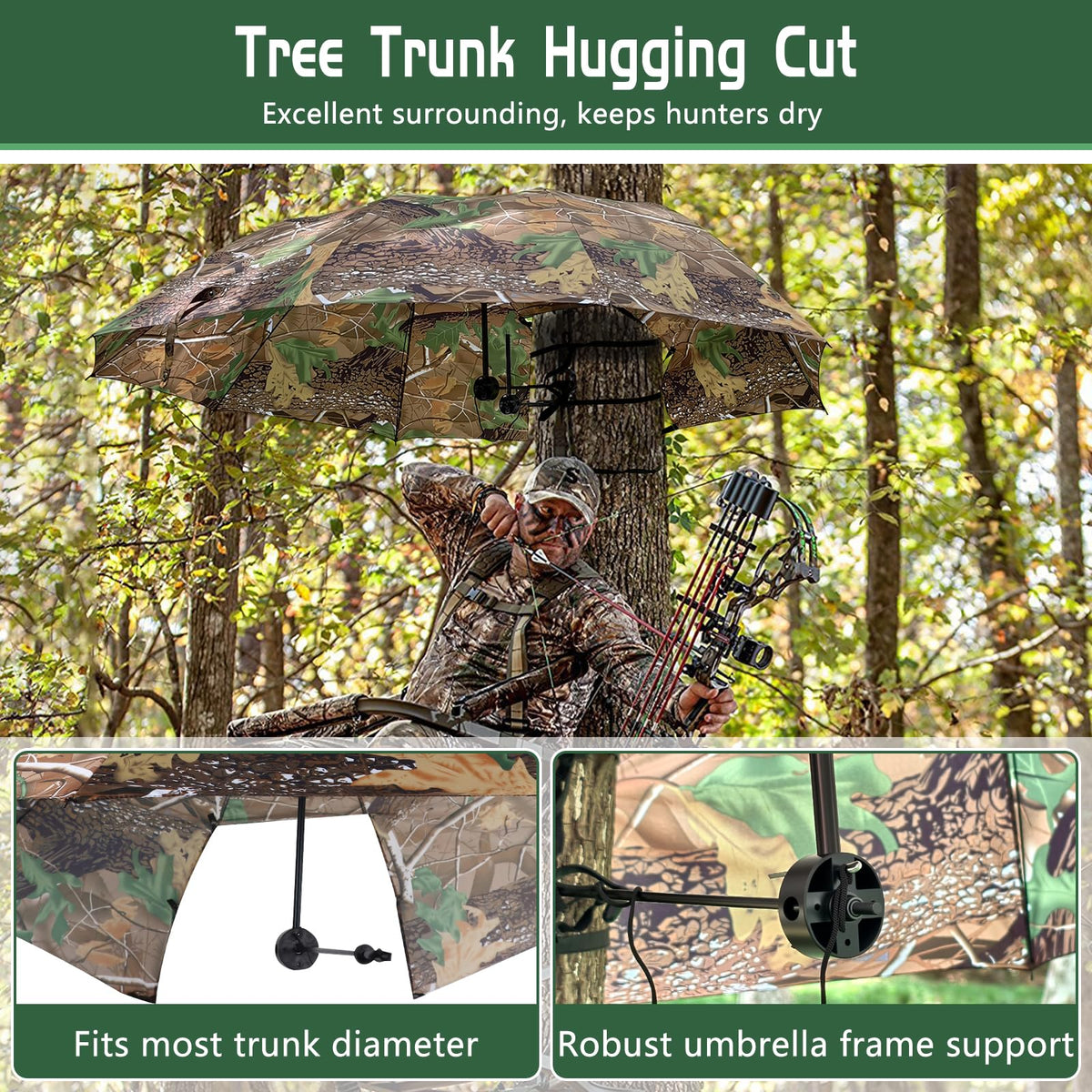 58 Wide Tree Stand Umbrella Portable Weatherproof Hunting - ANGAR Official Imagery - 5