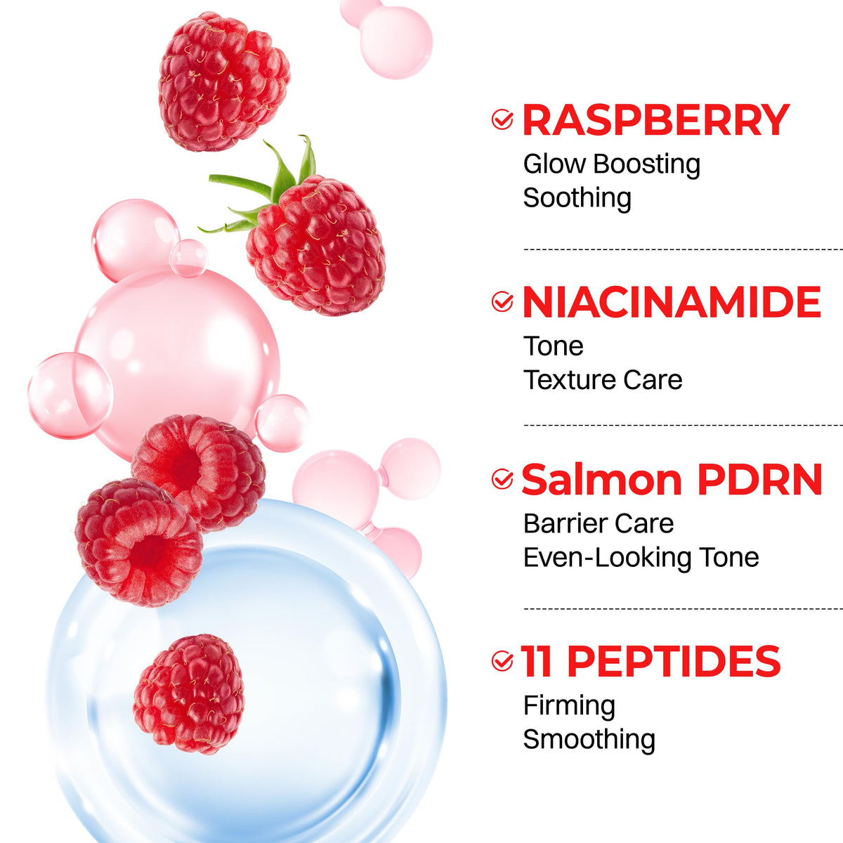 BE THE SKIN Vitavita Raspberry PDRN Toner Pad 2 Niacinamide - BE THE SKIN Official Imagery - 4