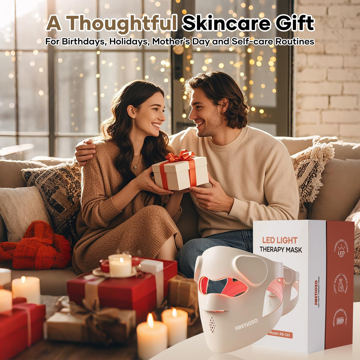 RB 061 Red Light Therapy Mask for Face USB C Rechargeable - SWETJOZO Official Imagery - 8
