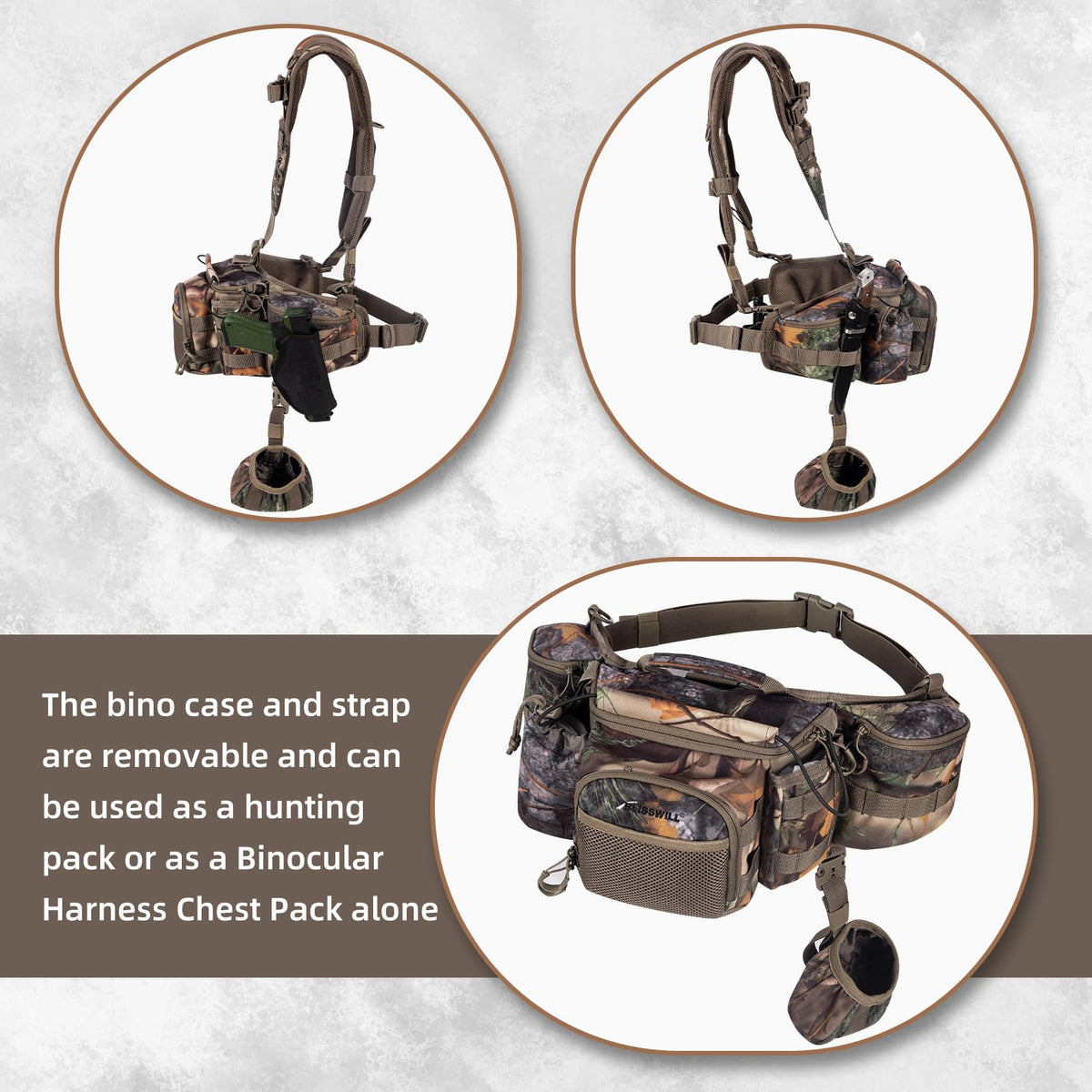 Hunting Fanny Waist Pack with Harness Pouch Hunting Backpack - BLISSWILL Official Imagery - 7