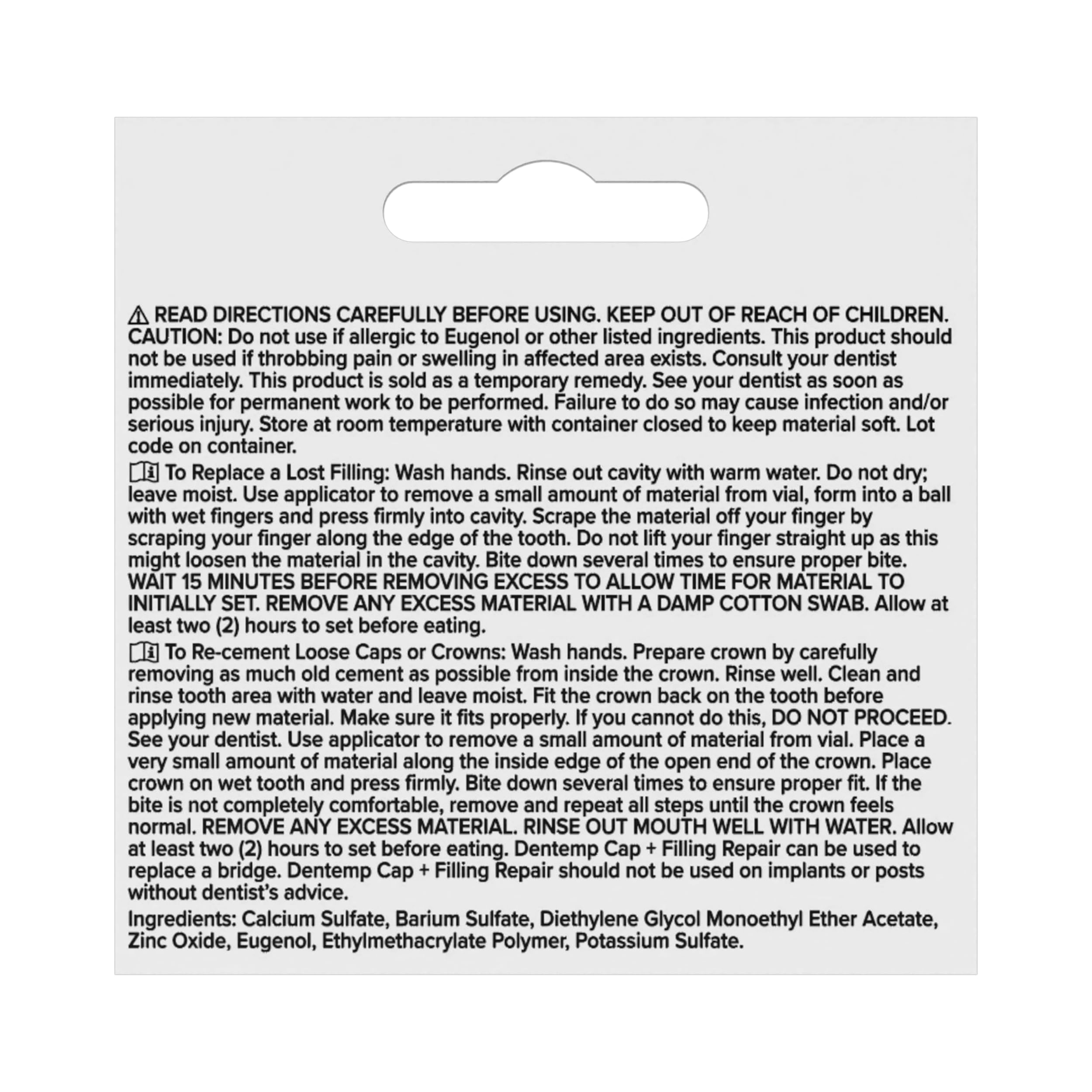 Dentemp Maximum Strength Loose Cap & Lost Filling Repair Kit – 5g (1pk)
