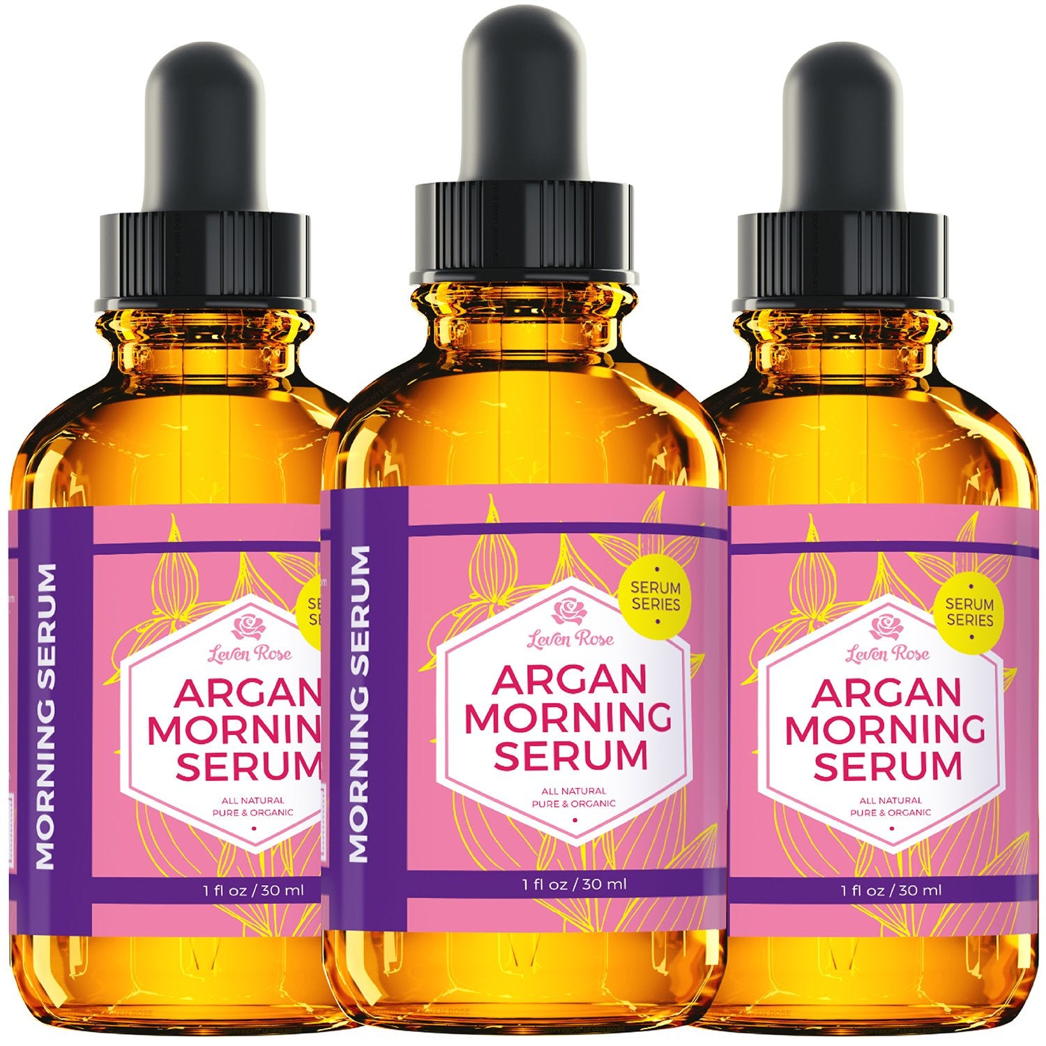 Leven Rose Moroccan Argan Oil Face Serum - 100% Organic Hydrating Oil Anti Aging - Leven Rose Official Product View 6