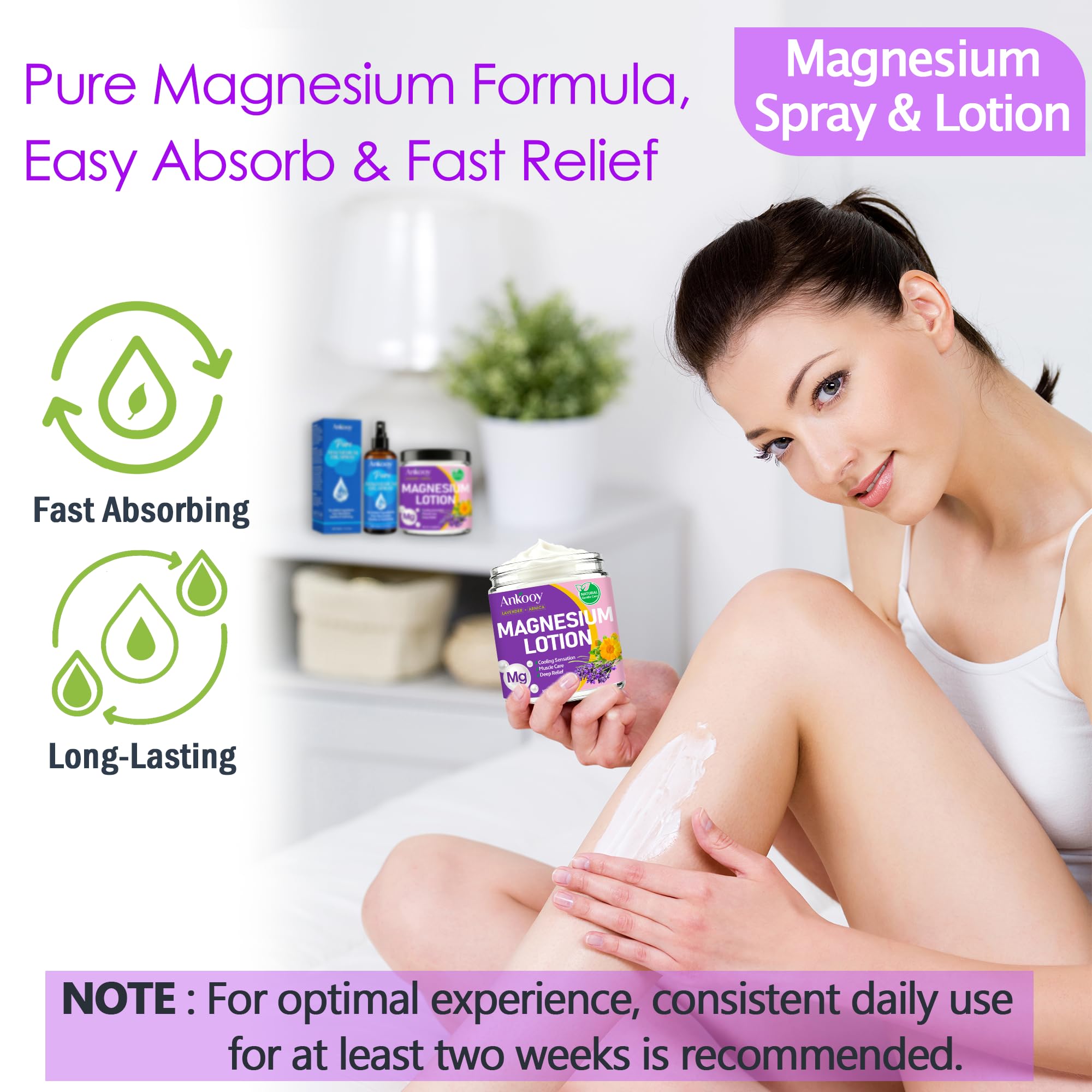 Magnesium Lotion &Pure Magnesium Oil Spray for Sleep,Feet,Restless Leg,Body