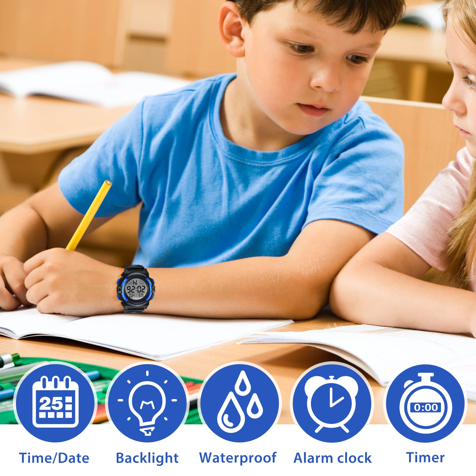 A ALPS Kids Watch,Boys Watch for 3-15 Year Old Boys,Digital Sport Outd - View 2
