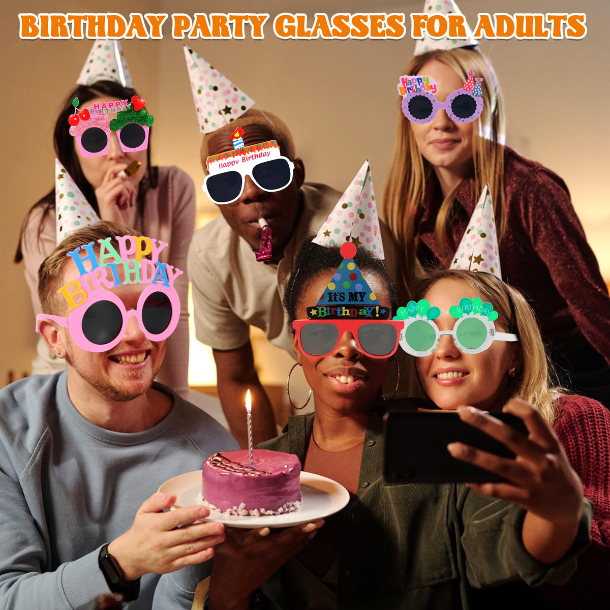 NICOWARM 12pcs Birthday Glasses Happy Birthday Sunglasses - NICOWARM Official Imagery - 5