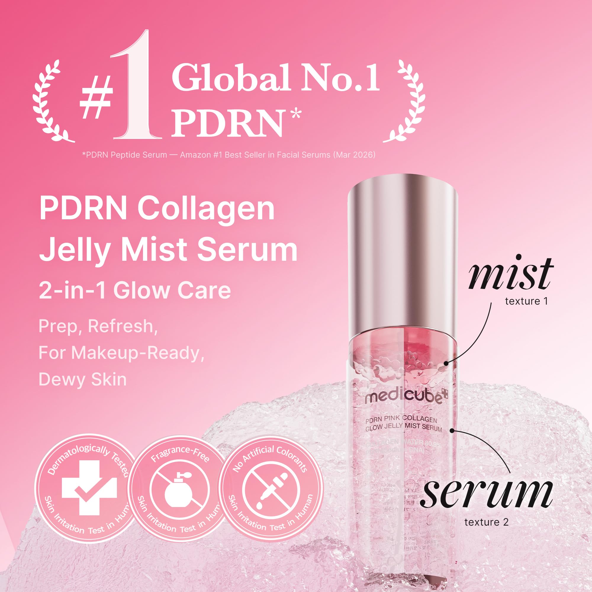 medicube Jelly Mist Serum with Pink PDRN Collagen, 3.38 fl.oz - medicube Official Product View 3