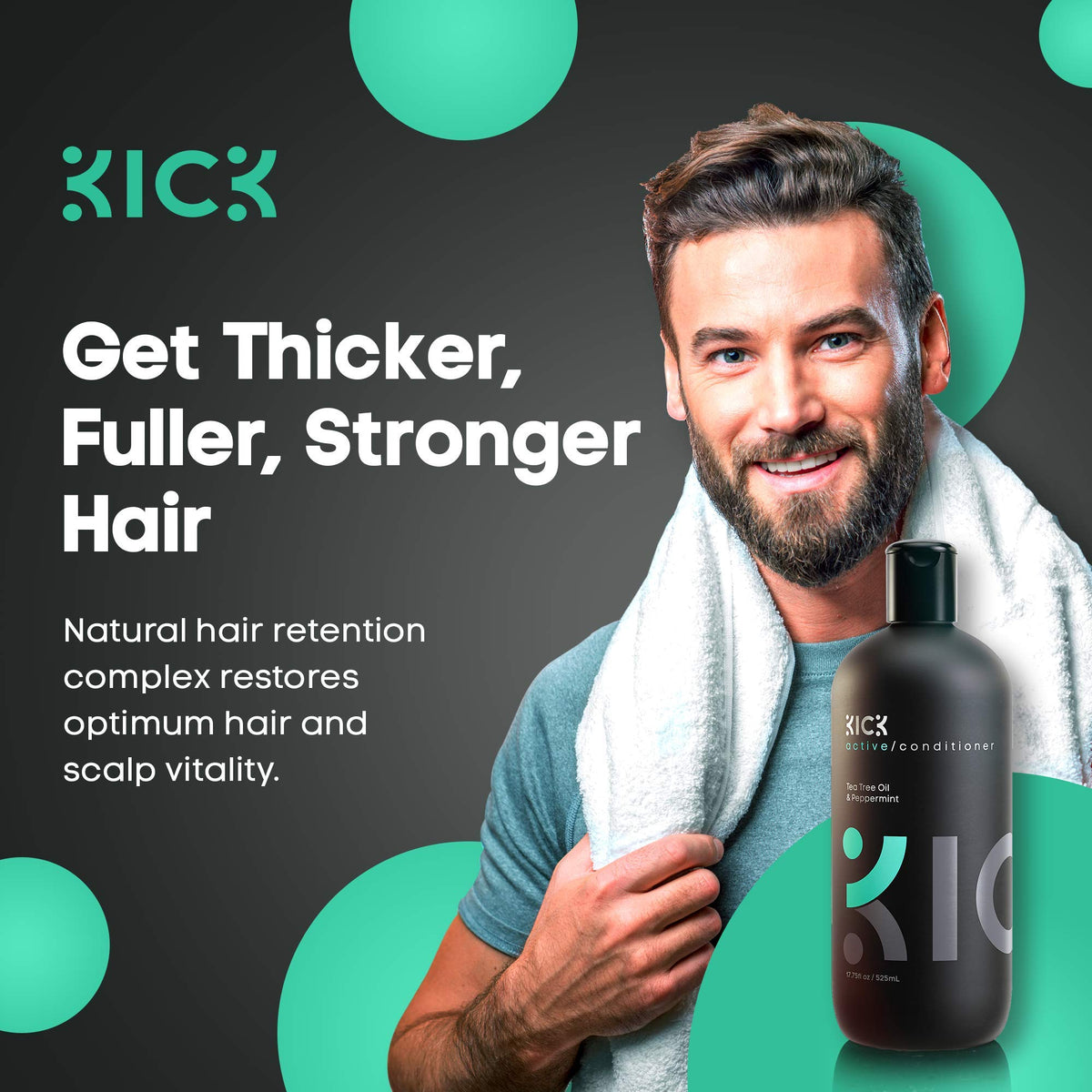 Mens Conditioner Tea Tree and Peppermint - Kick Official Imagery - 3