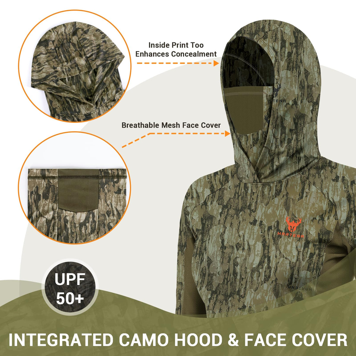 Women s Camo Hunting Hoodie with Face Mask UPF 50 Quick Dry - Hartena Official Imagery - 4