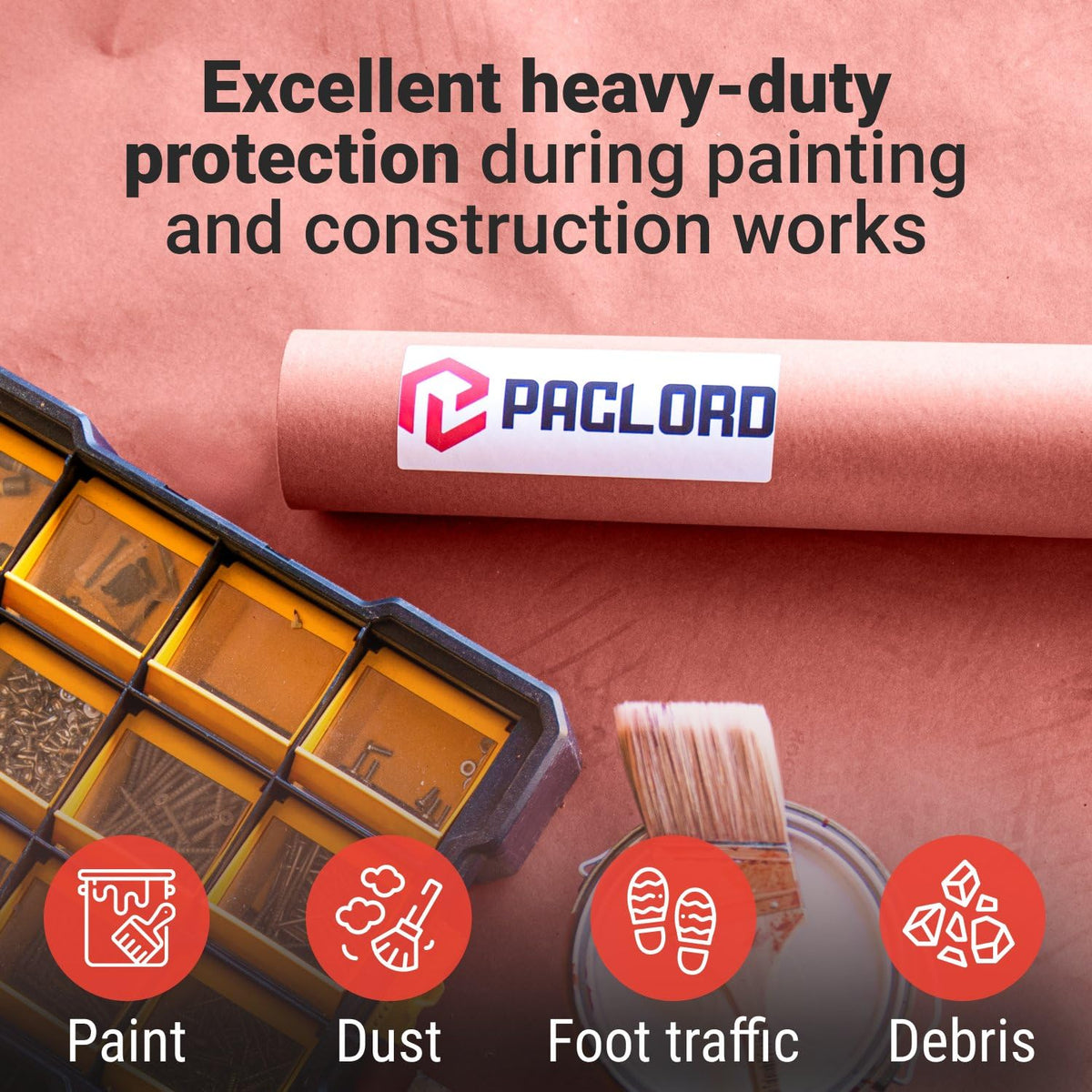 Floor Protection Paper 36 x 166 Red Rosin Paper Roll Made in - Paclord Official Imagery - 6