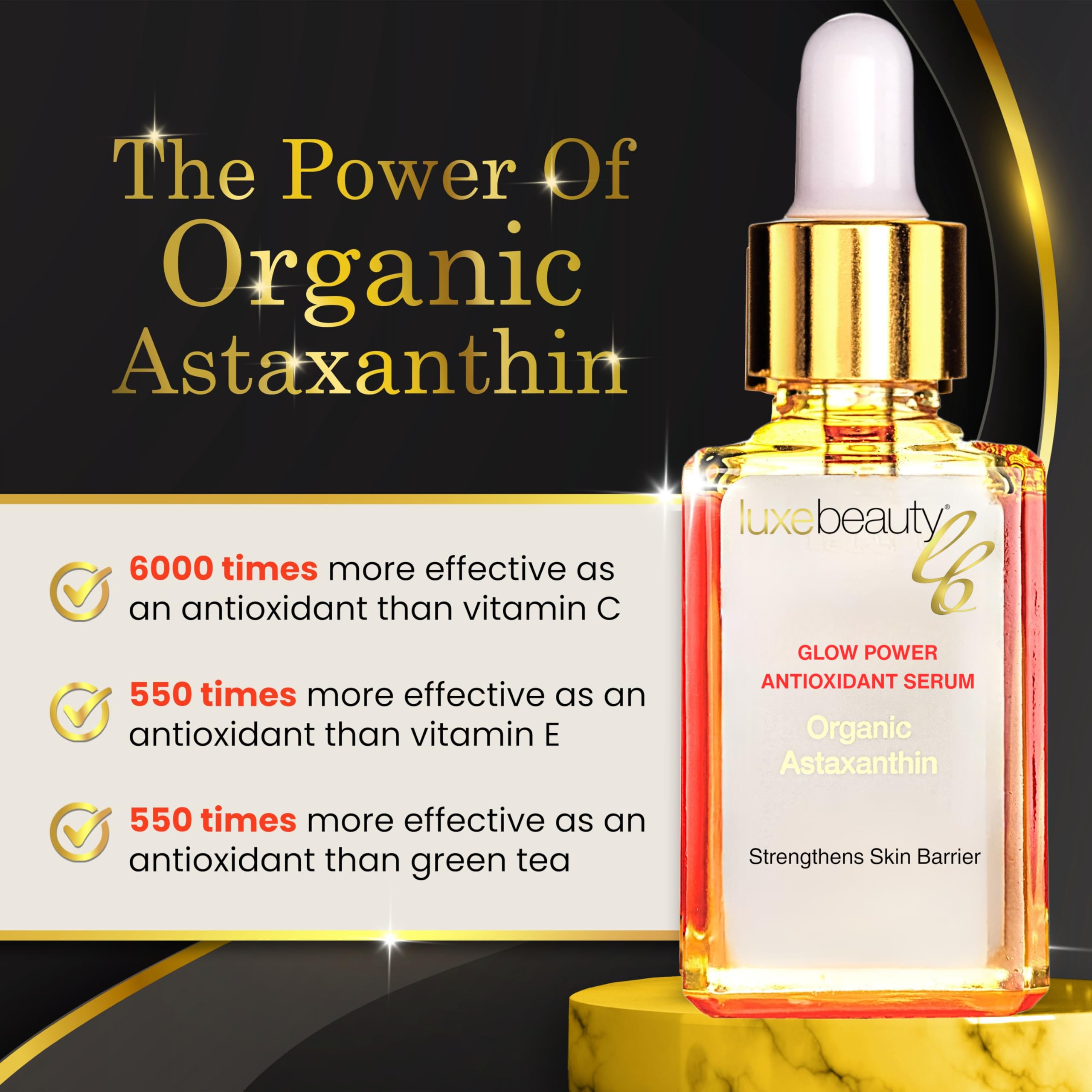 LUXE Beauty Lash & Brow Growth Products Luxe Beauty Organic Astaxanthin Serum - - LUXE Beauty Lash & Brow Growth Products Official Product View 5